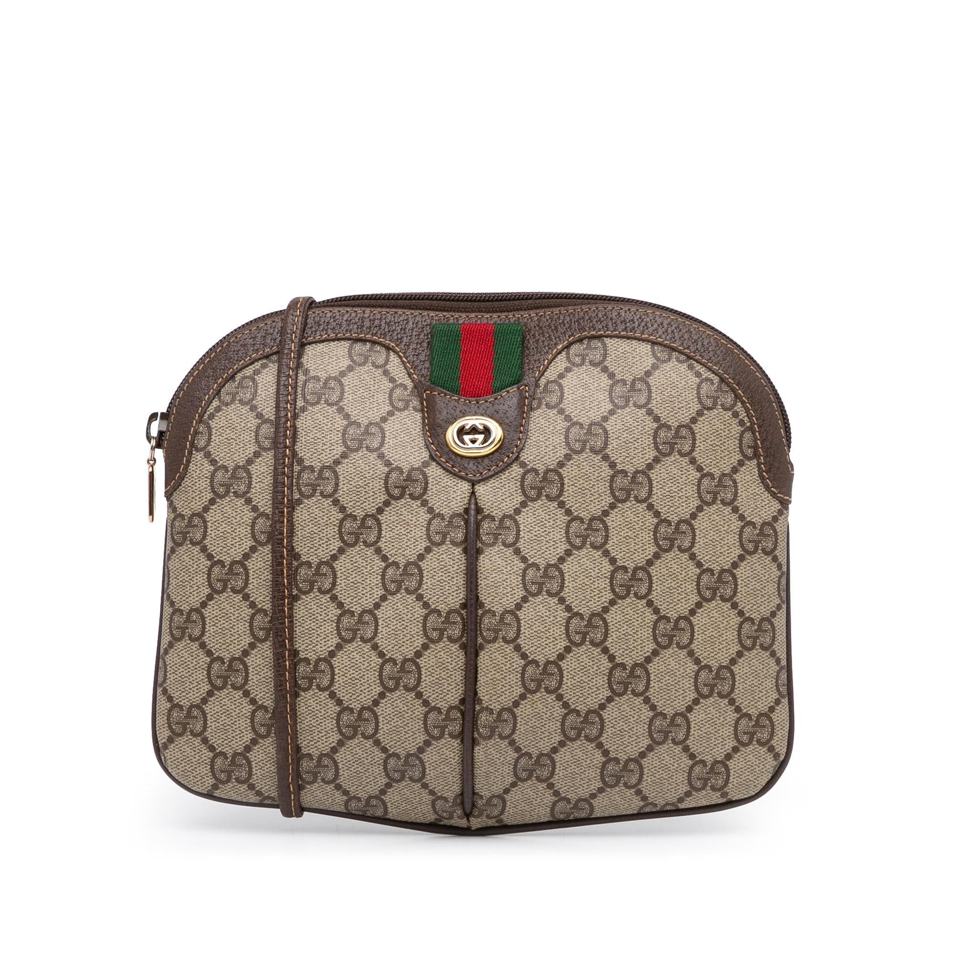 Gucci GG Supreme Web SHG-FByGIi Canvas Brown Small Crossbody Bag