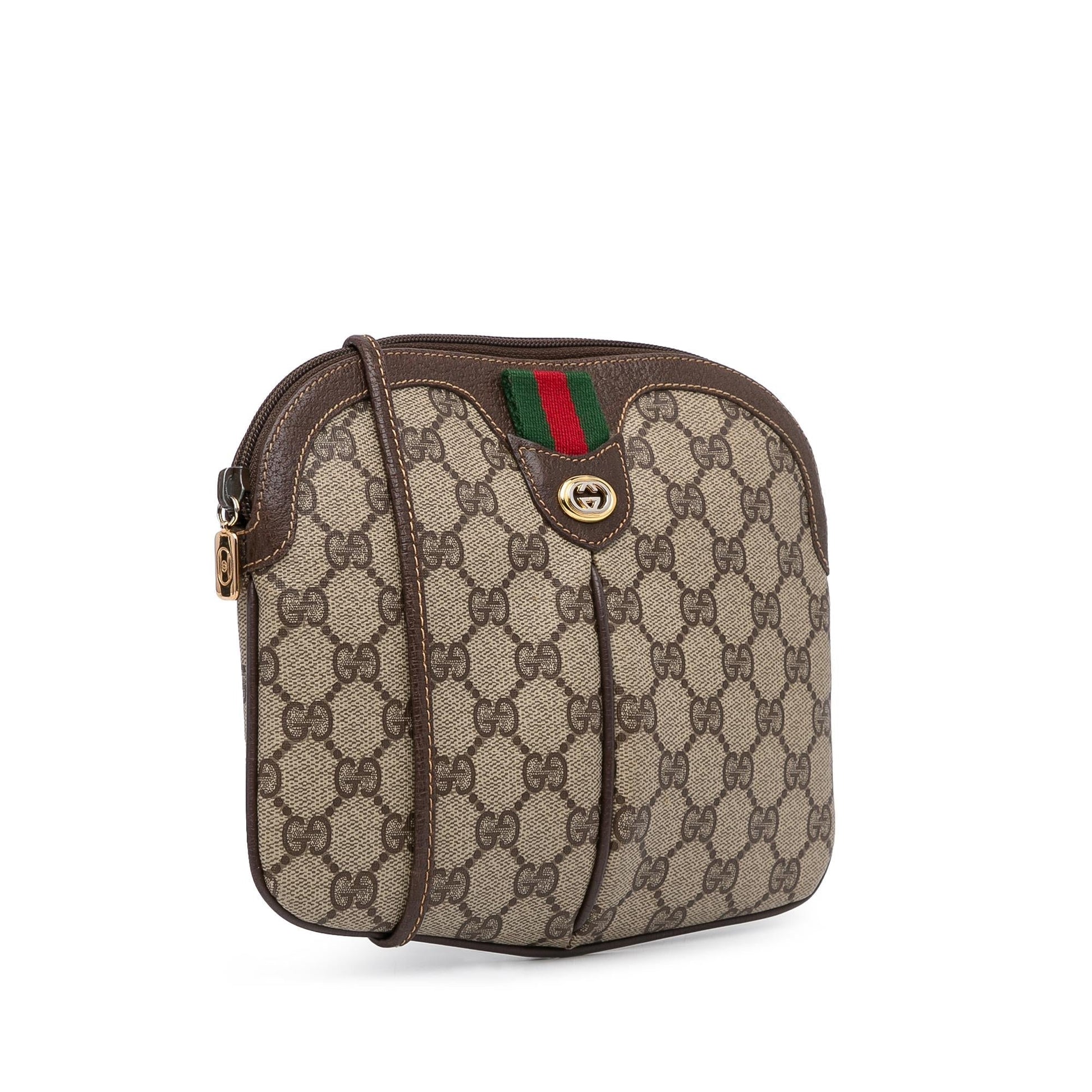 Gucci GG Supreme Web SHG-FByGIi Canvas Brown Small Crossbody Bag