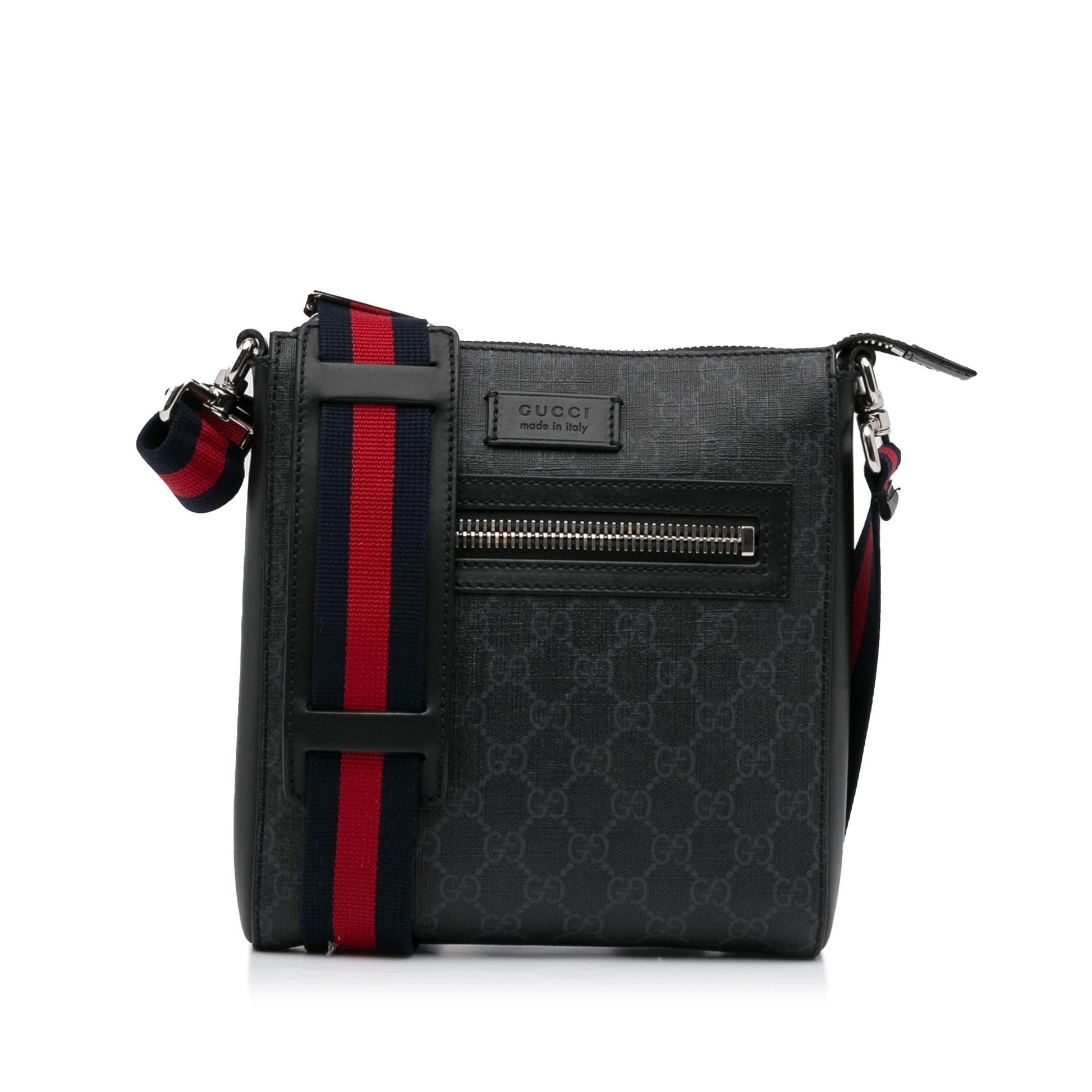 Gucci GG Supreme Web SHG-7p056S Canvas Black Small Crossbody Bag