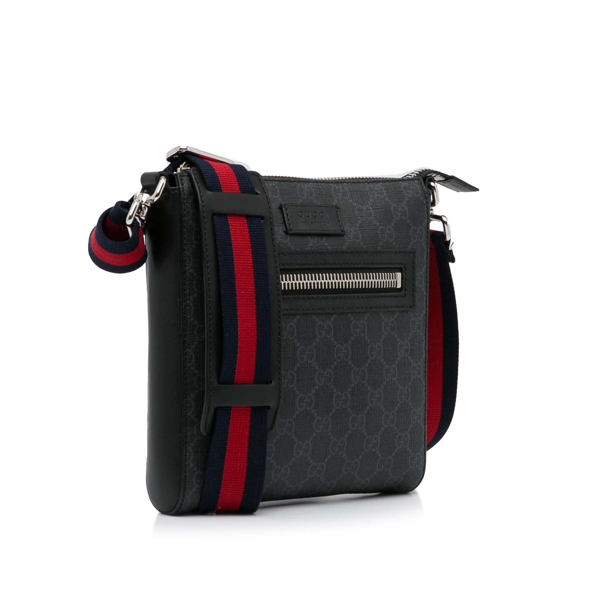 Gucci GG Supreme Web SHG-7p056S Canvas Black Small Crossbody Bag