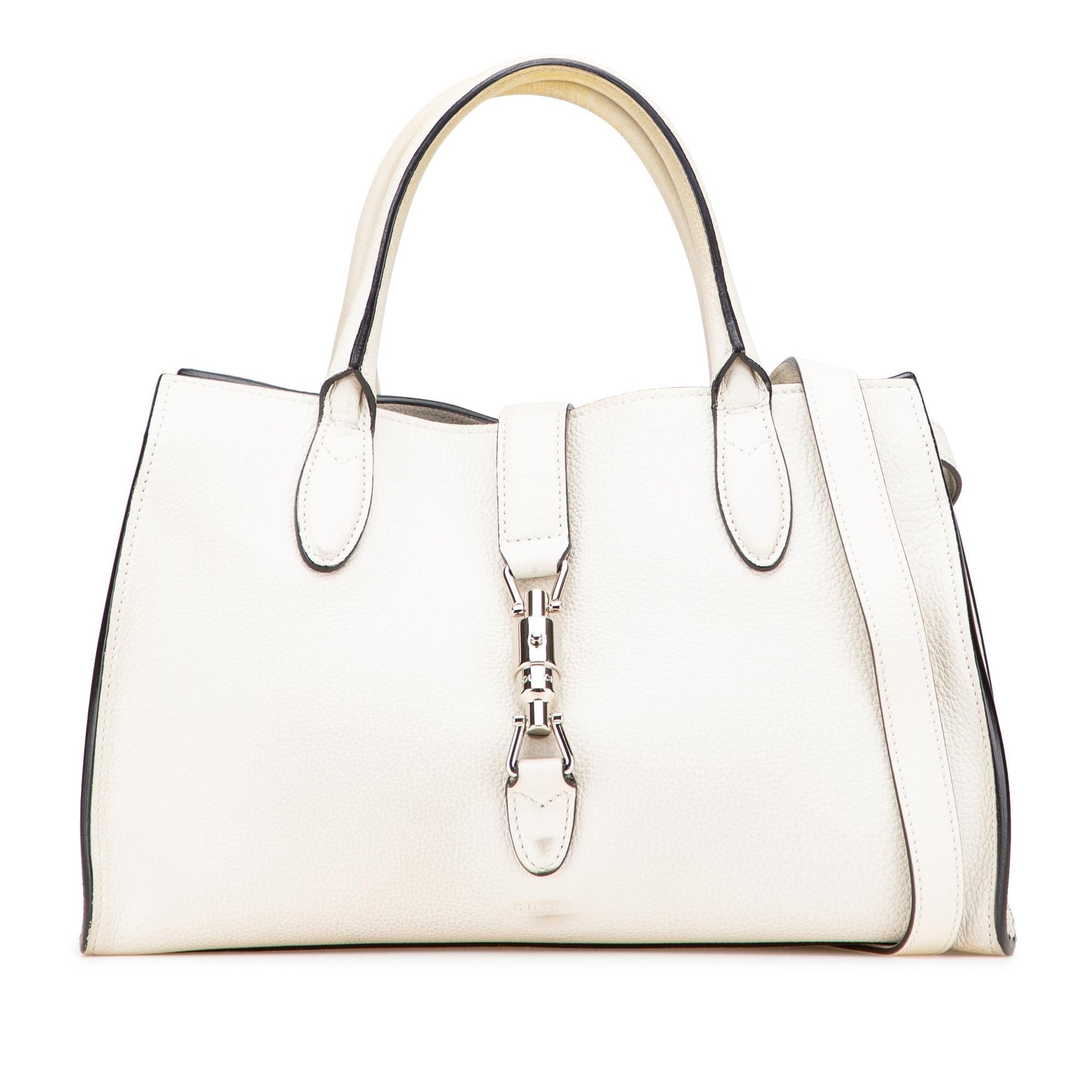 Gucci Grained Soft Jackie Calf Calfskin White Small Tote Bag Tote 1