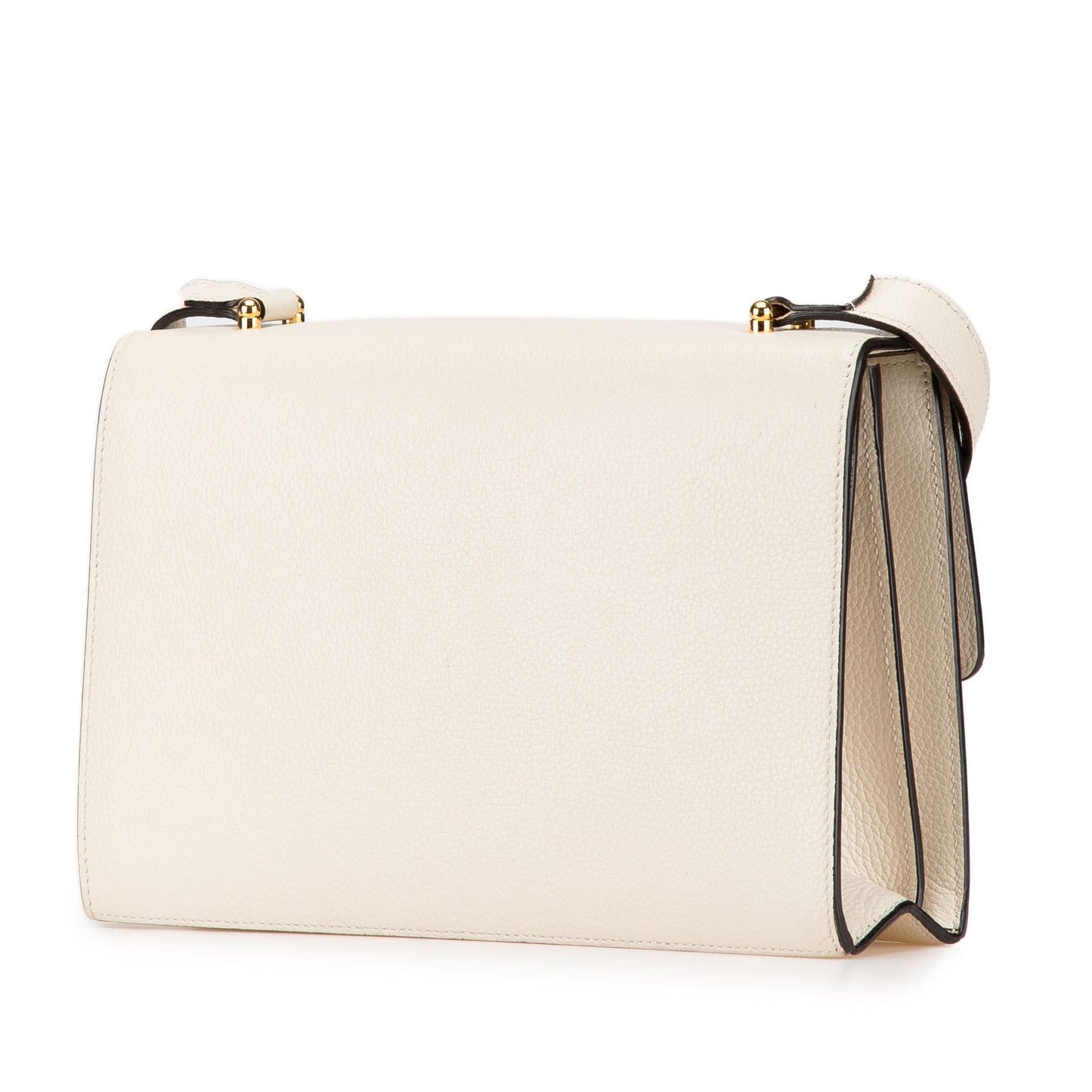 Gucci Grainy Zumi Flap Calf Calfskin White Small Crossbody Bag