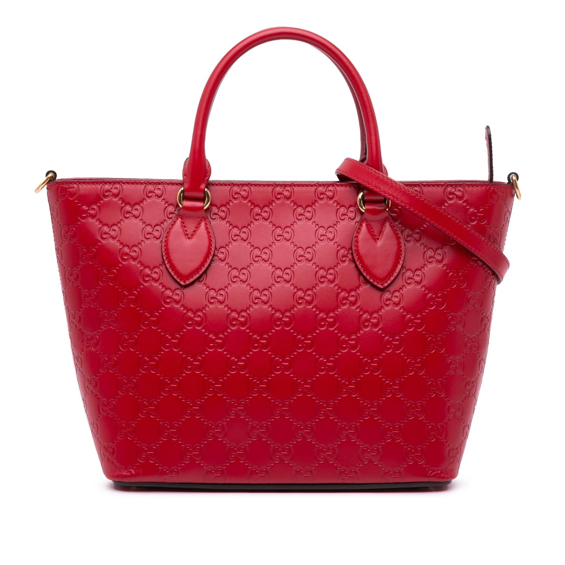 Gucci Guccissima Convertible Calf Red Small Tote Bag