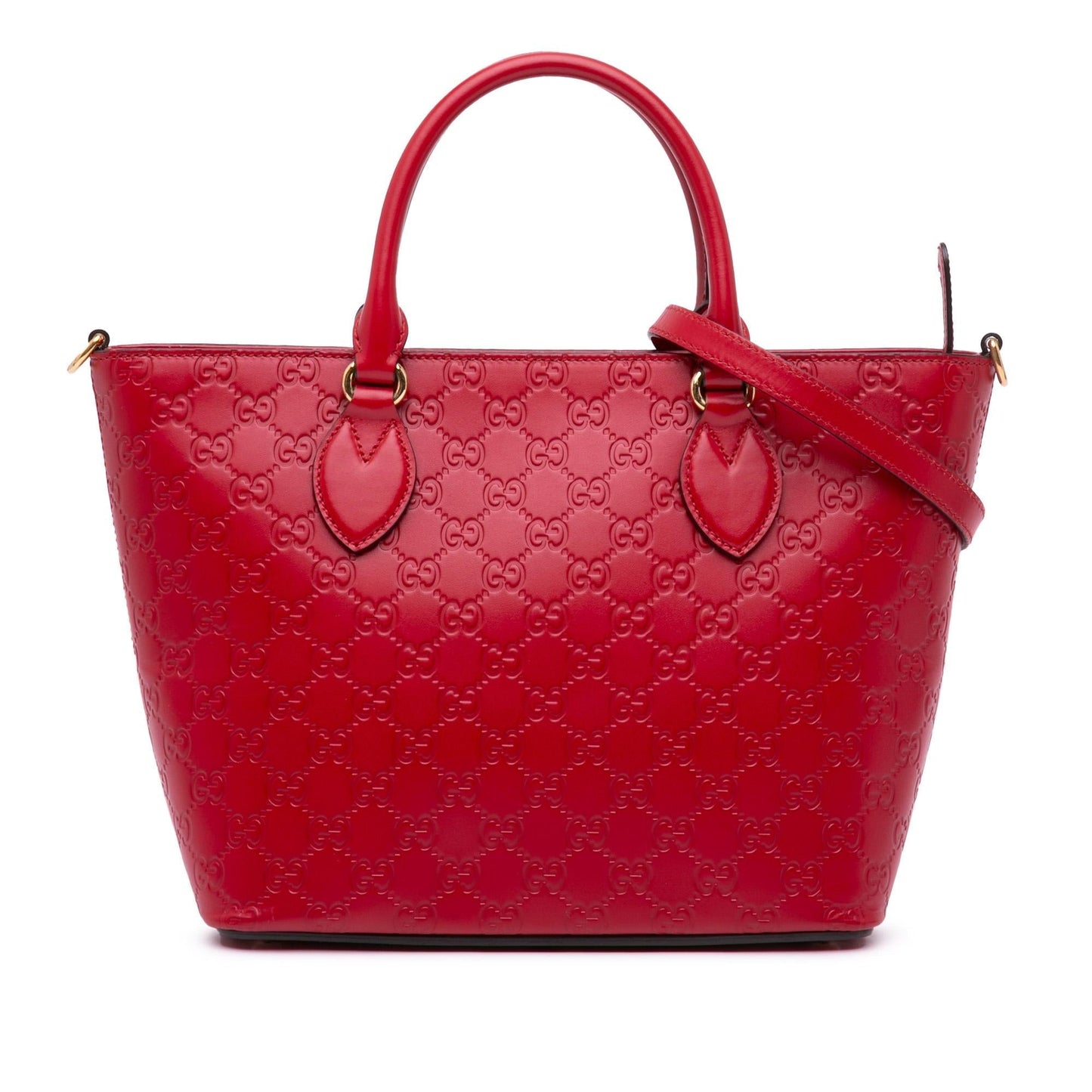 Gucci Guccissima Convertible Calf Red Small Tote Bag Tote 3