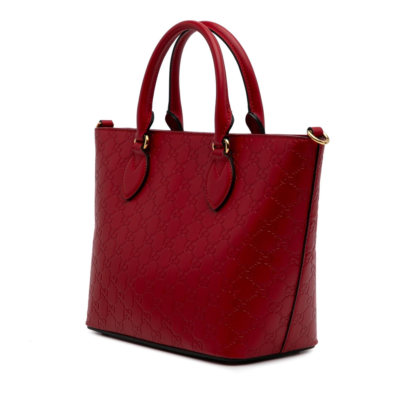 Gucci Guccissima Convertible Calf Red Small Tote Bag Tote 2