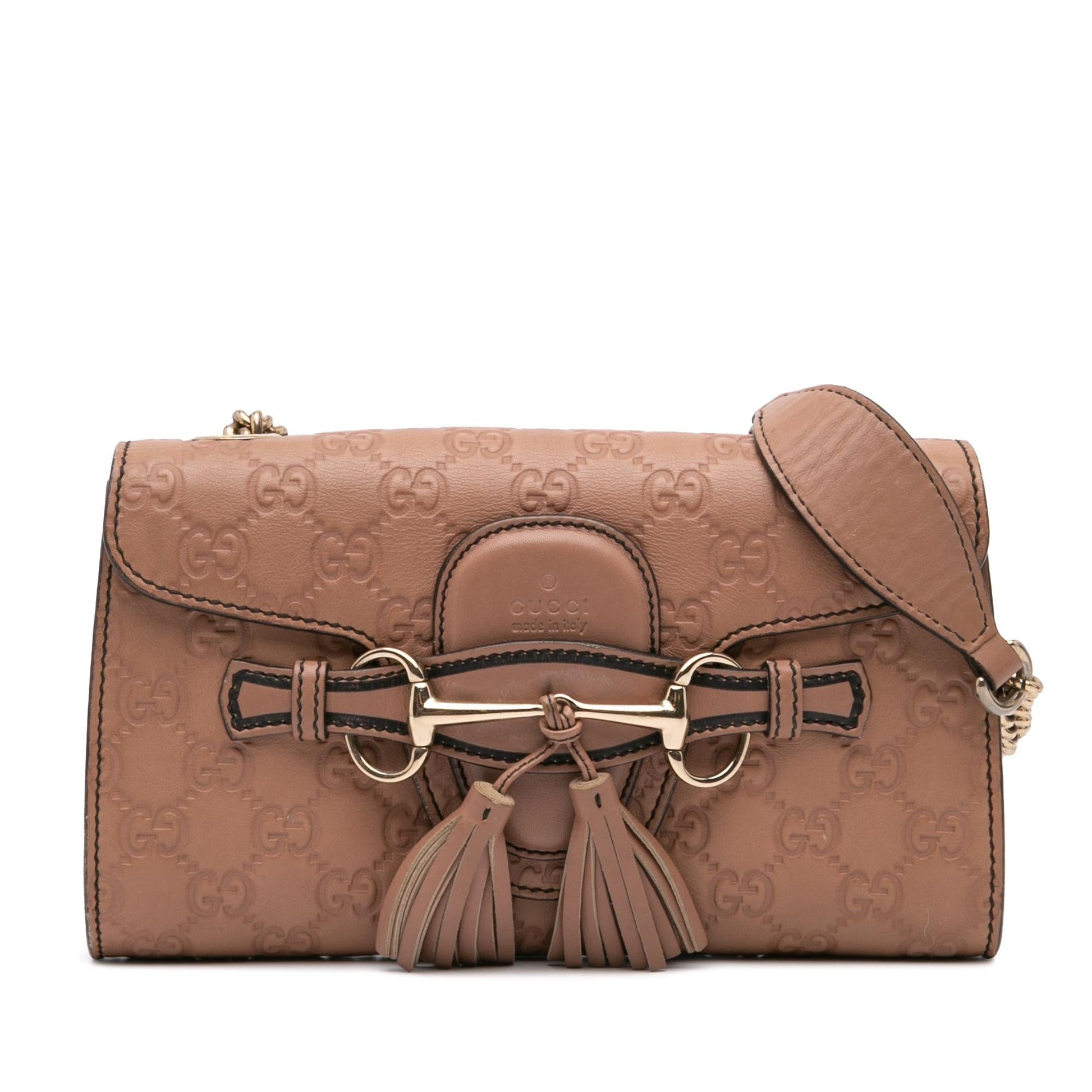 Gucci Guccissima Emily Calf Pink Small Crossbody Bag