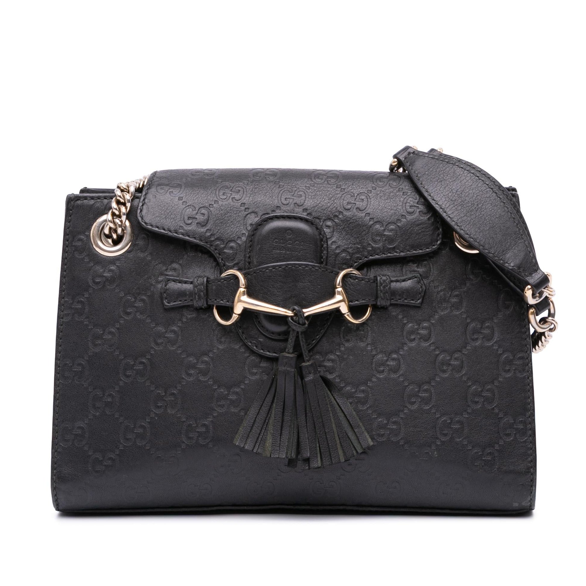 Gucci Guccissima Emily Calf Black Small Shoulder Bag