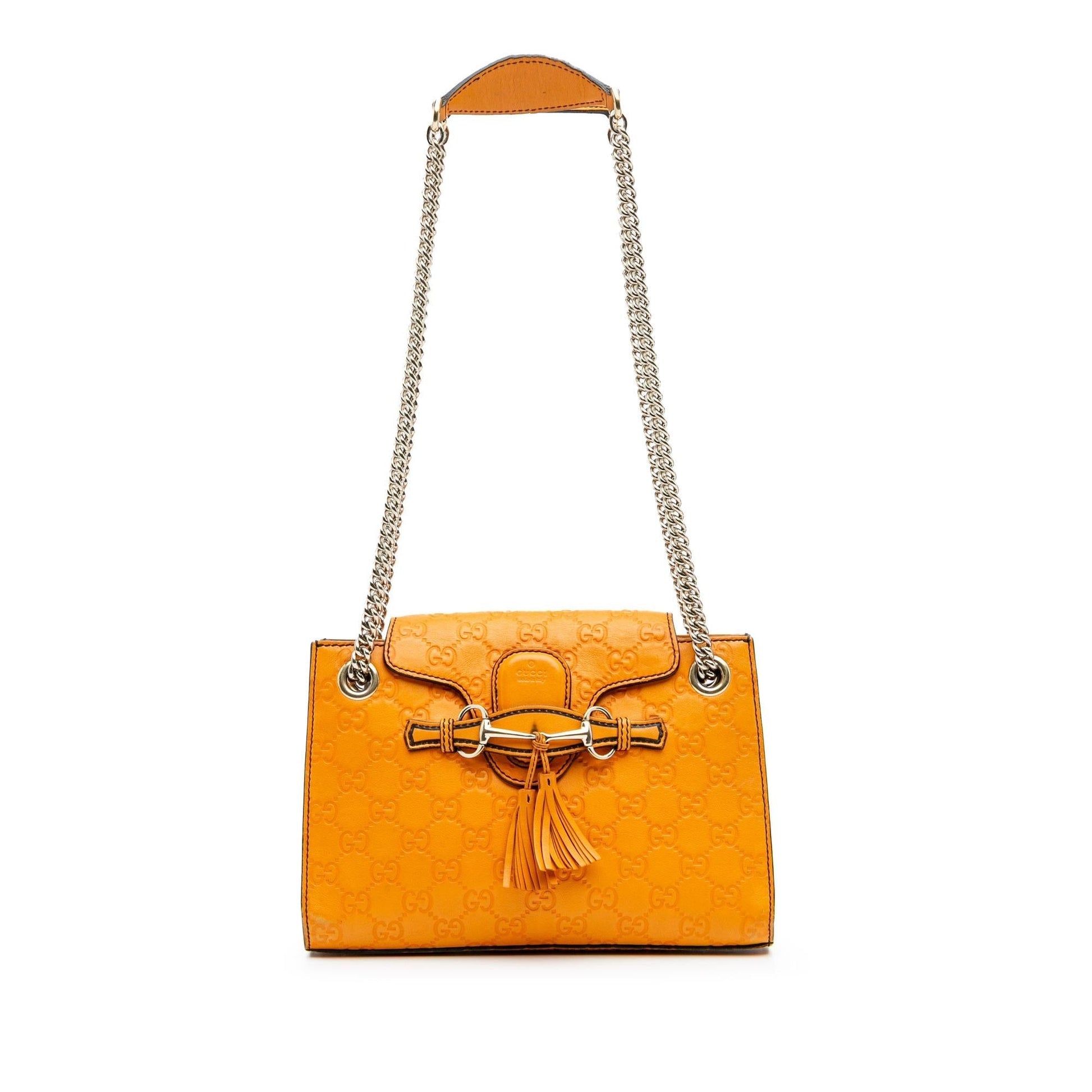 Gucci Guccissima Emily Calf Orange Small Shoulder Bag Bag 3