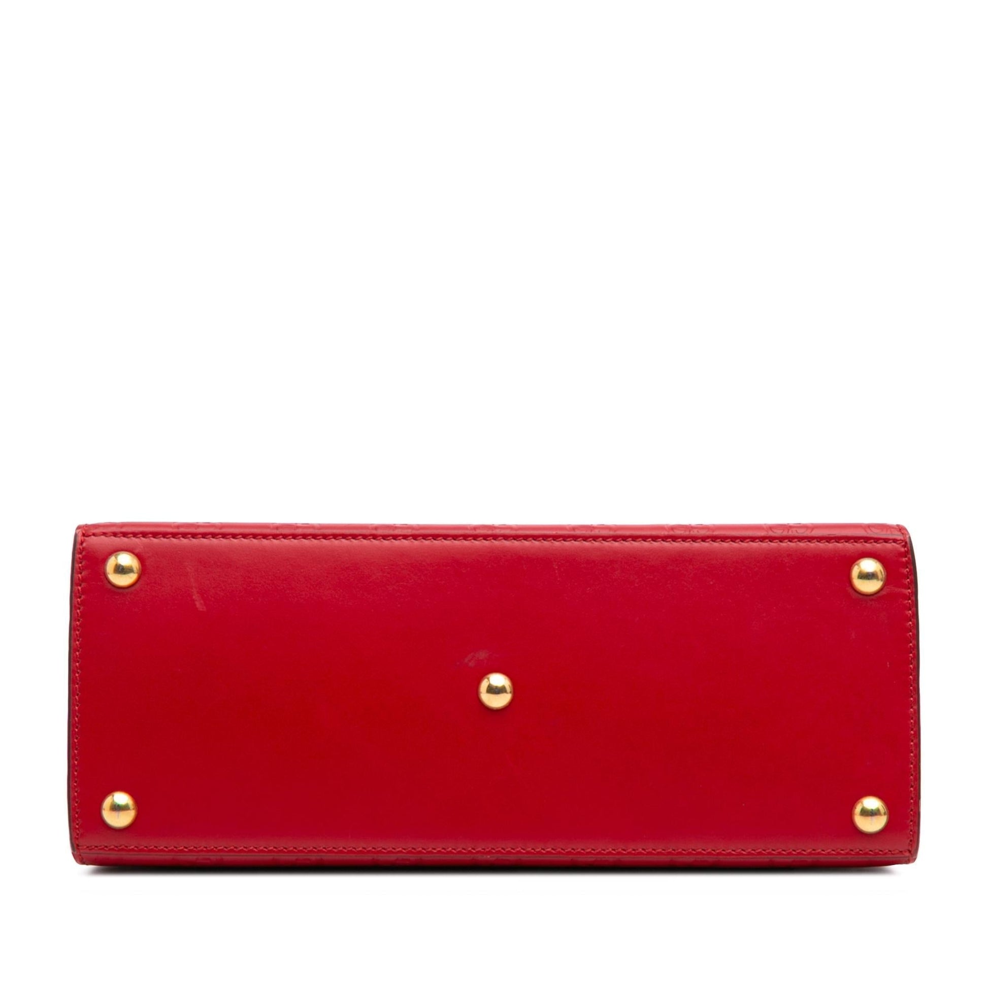 Gucci Guccissima Padlock Calf Red Small Satchel Bag