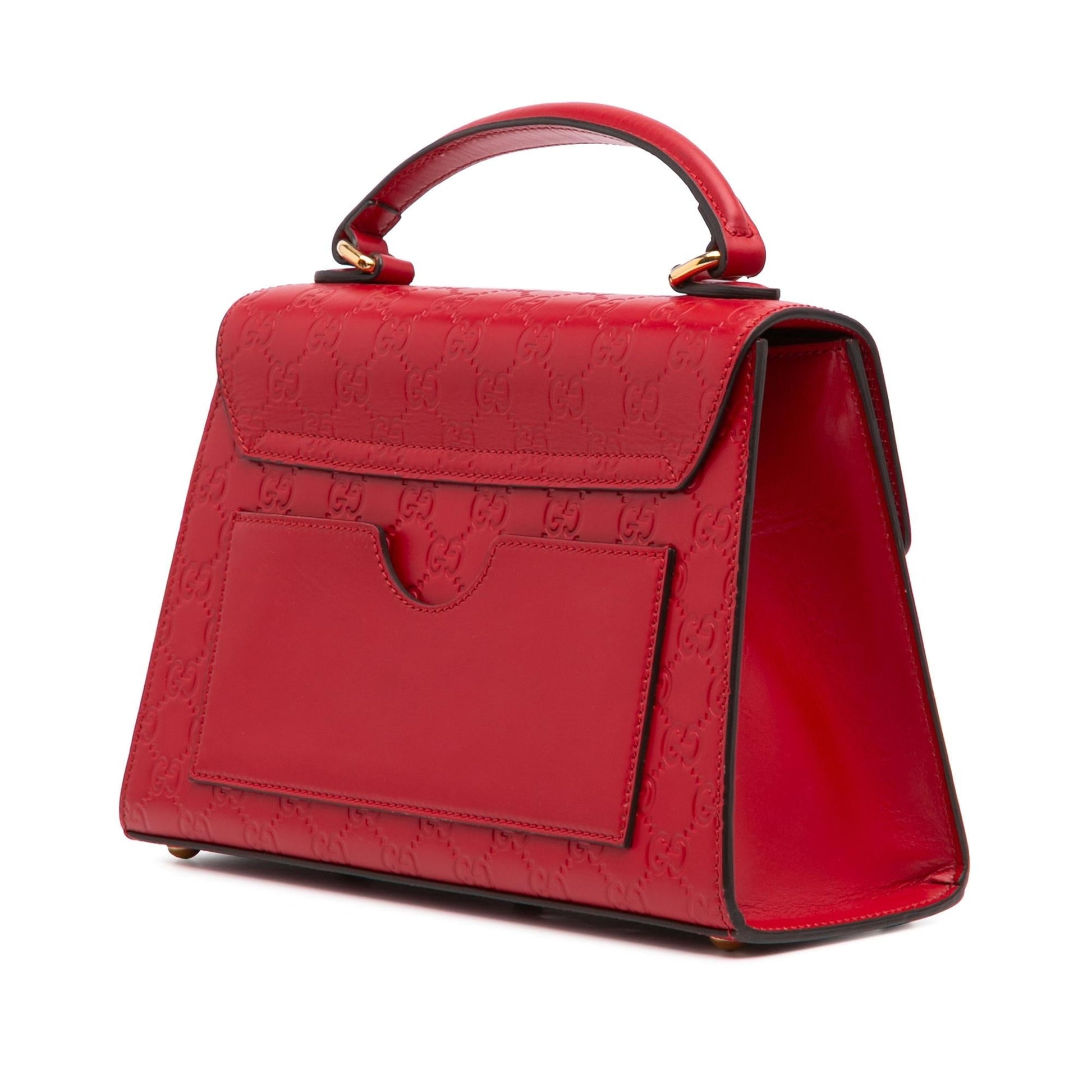Gucci Guccissima Padlock Calf Red Small Satchel Bag