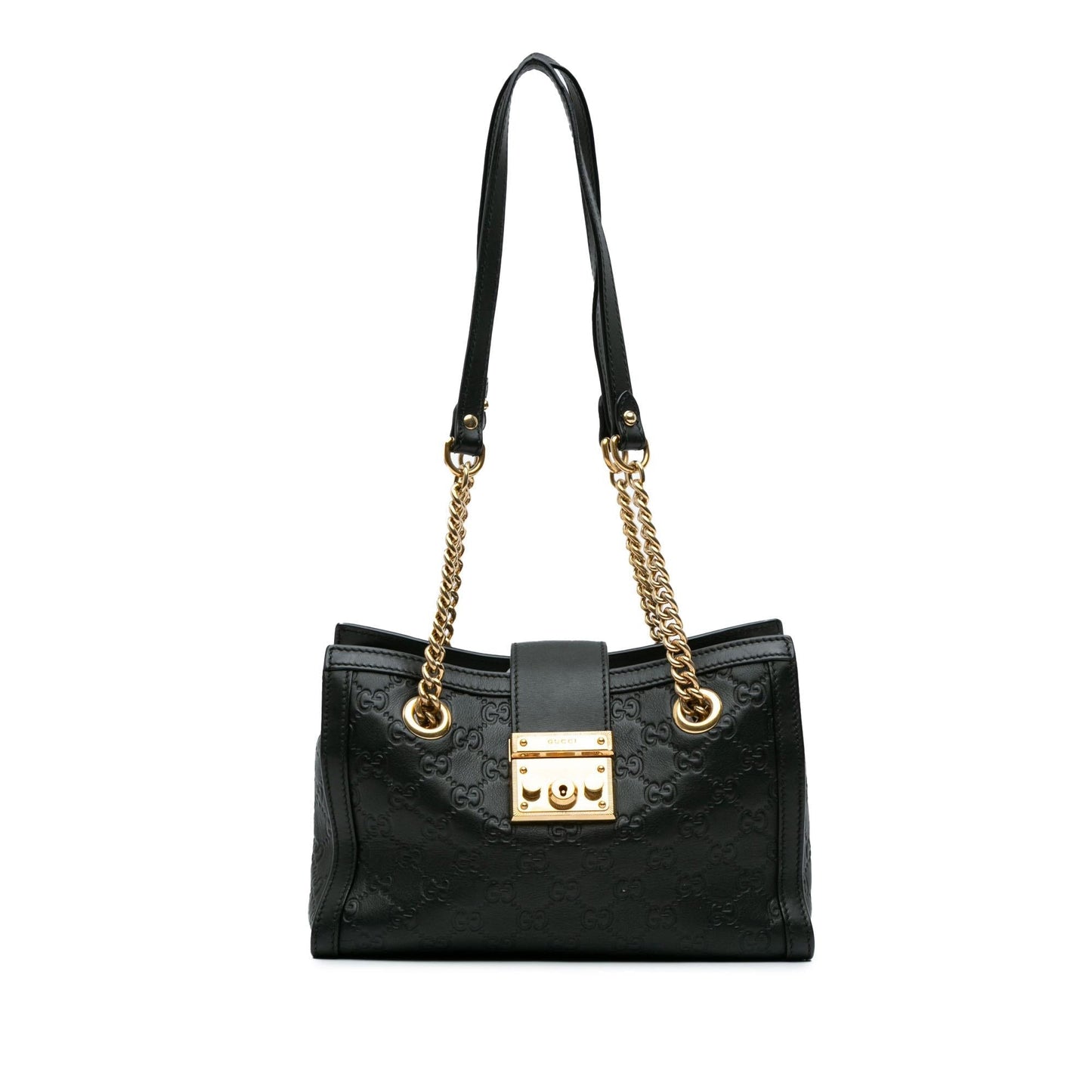 Gucci Guccissima Padlock SHG-xLAbOa Calf Black Small Tote Bag