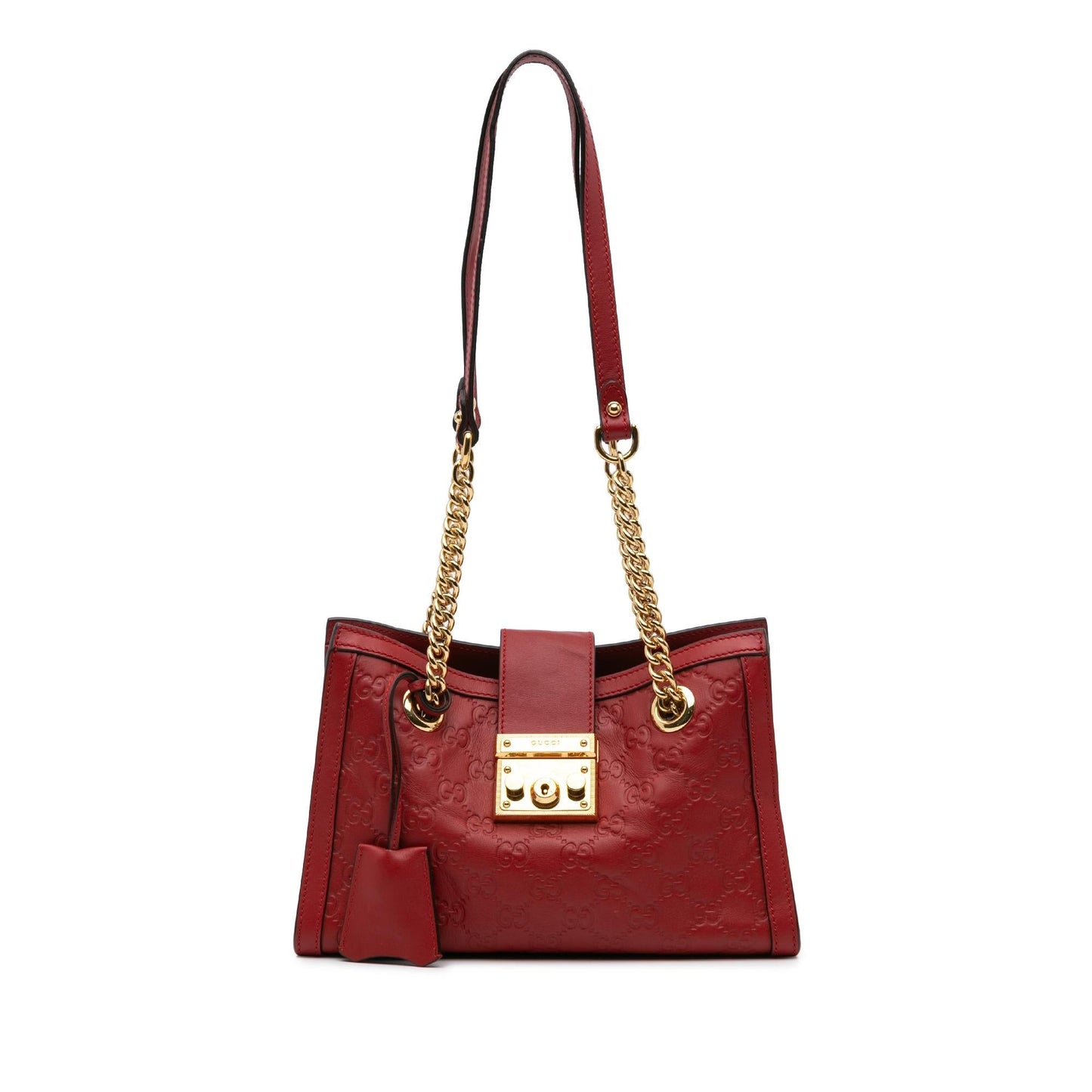 Gucci Guccissima Padlock Calf Red Small Tote Bag