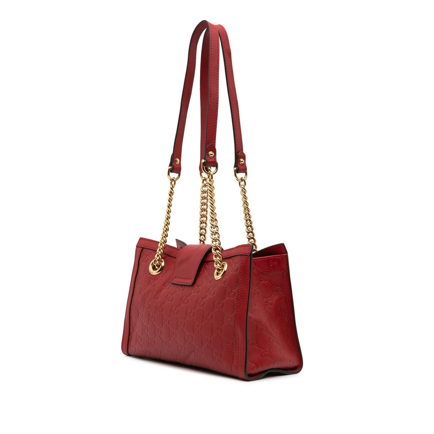 Gucci Guccissima Padlock Calf Red Small Tote Bag Tote 1