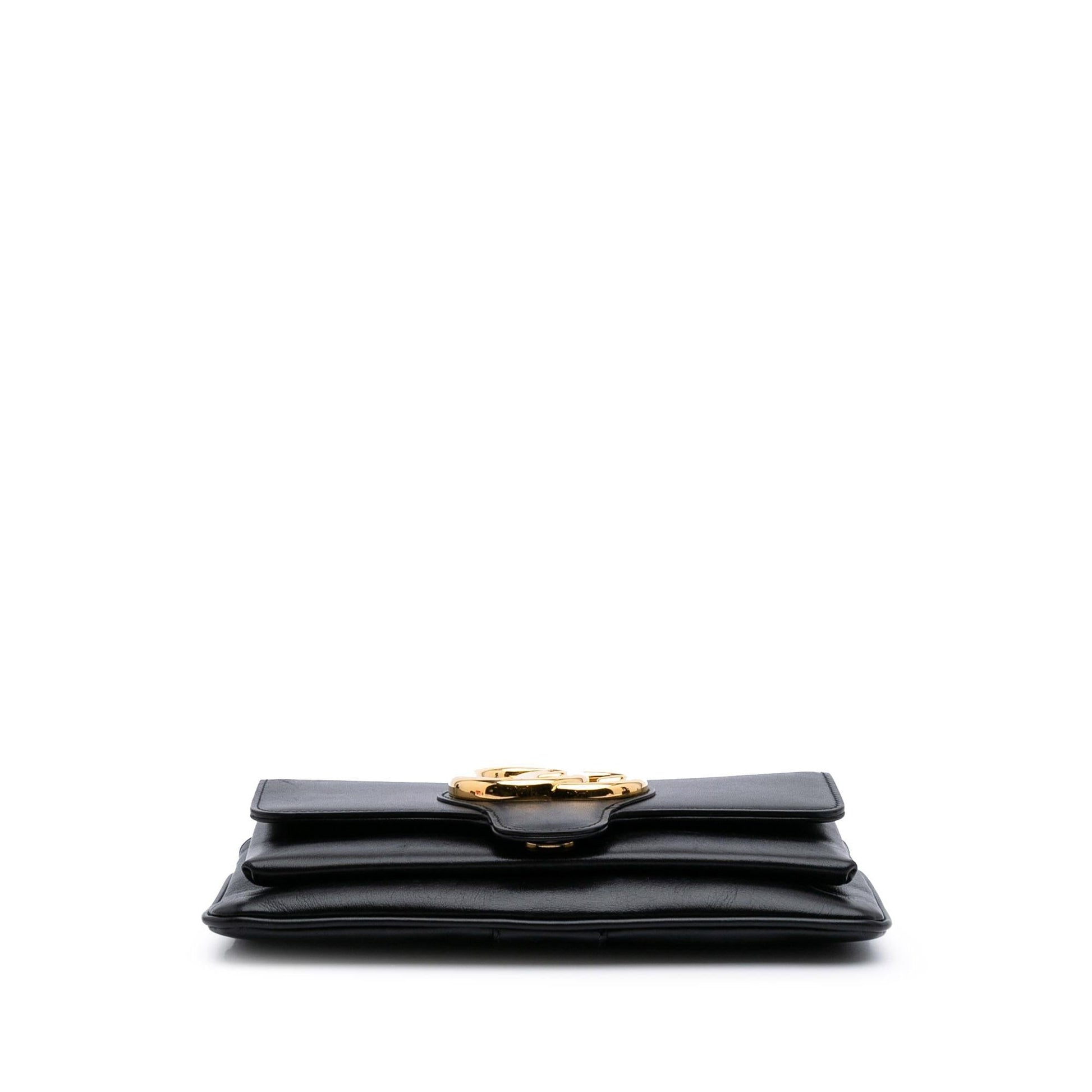 Gucci Arli Leather Calf Black Small Crossbody Bag
