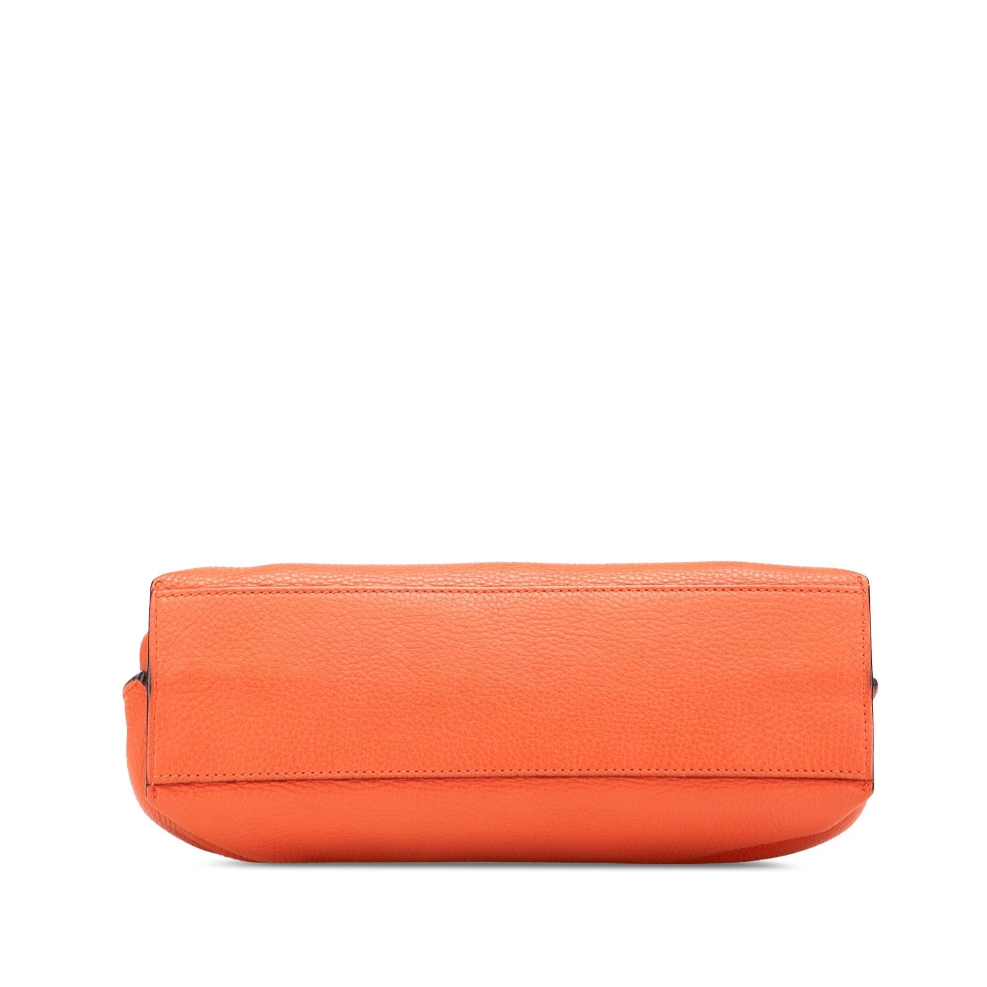 Gucci Bamboo Daily Leather Calf Orange Small Satchel Bag