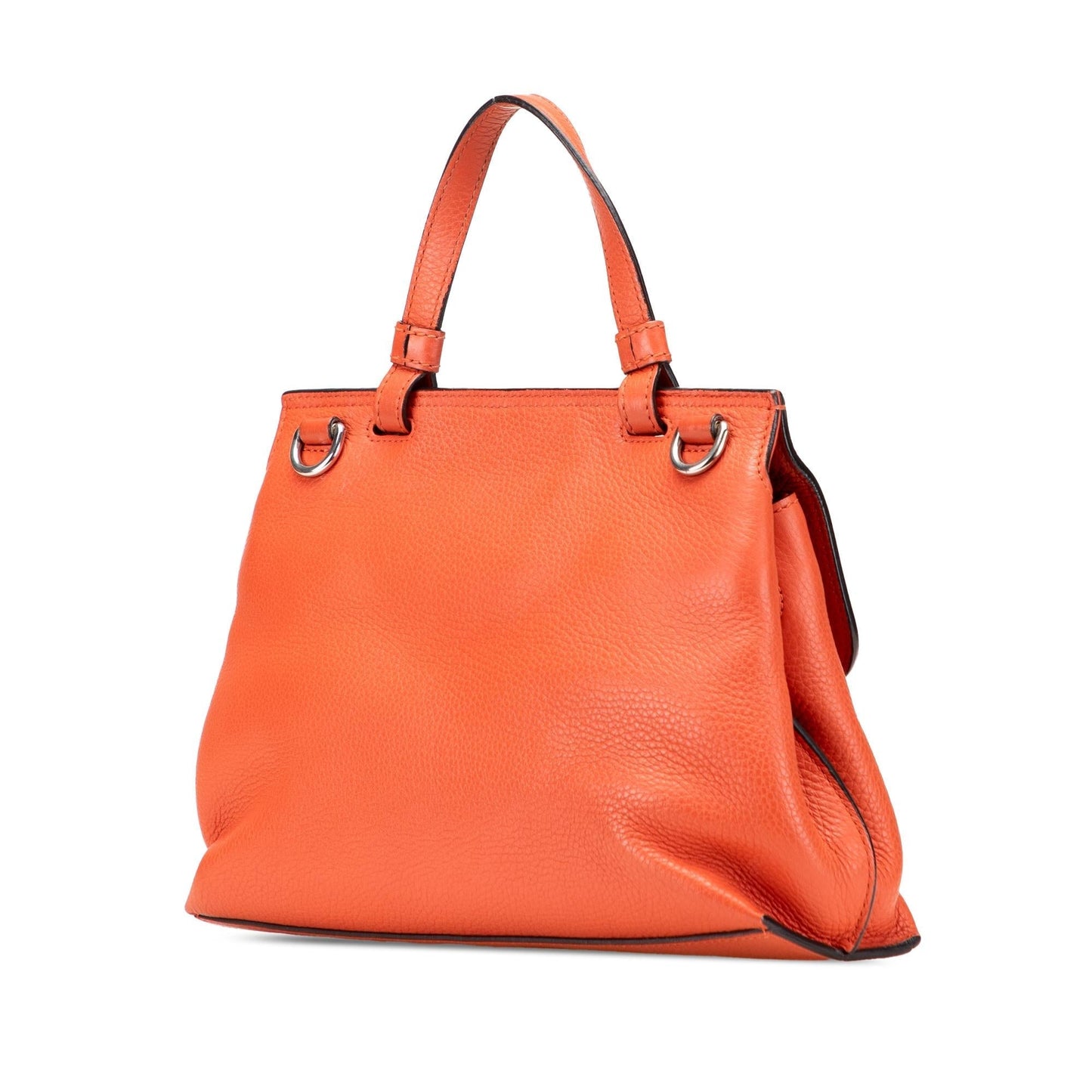Gucci Bamboo Daily Leather Calf Orange Small Satchel Bag Satchel 1