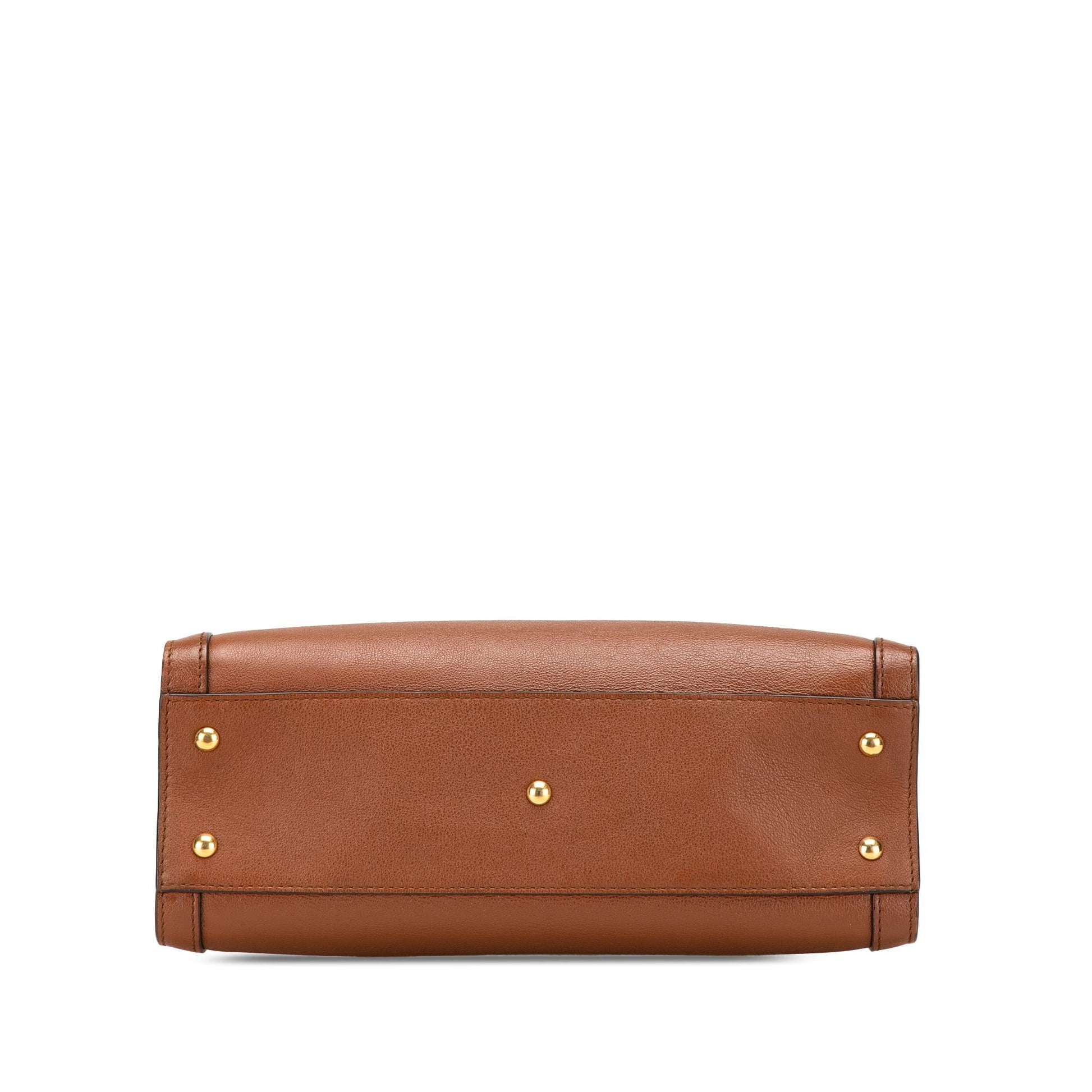 Gucci Bamboo Diana Leather Calf Brown Small Satchel Bag