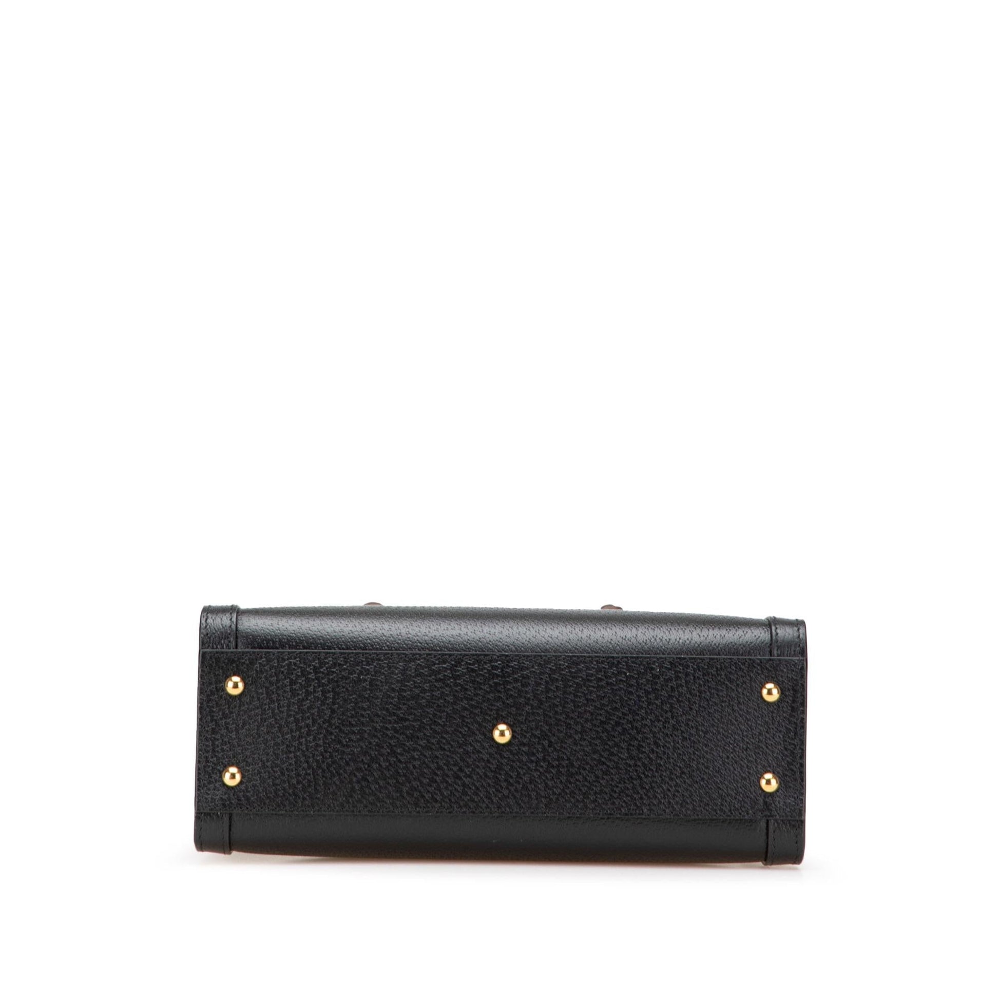 Gucci Bamboo Diana Leather Calf Black Small Satchel Bag