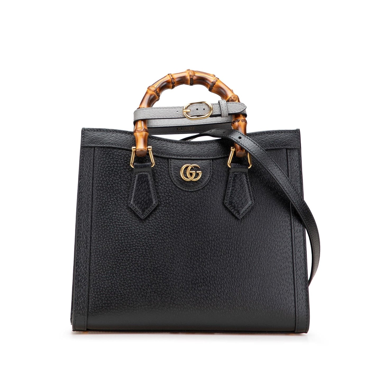 Gucci Bamboo Diana Leather Calf Black Small Satchel Bag