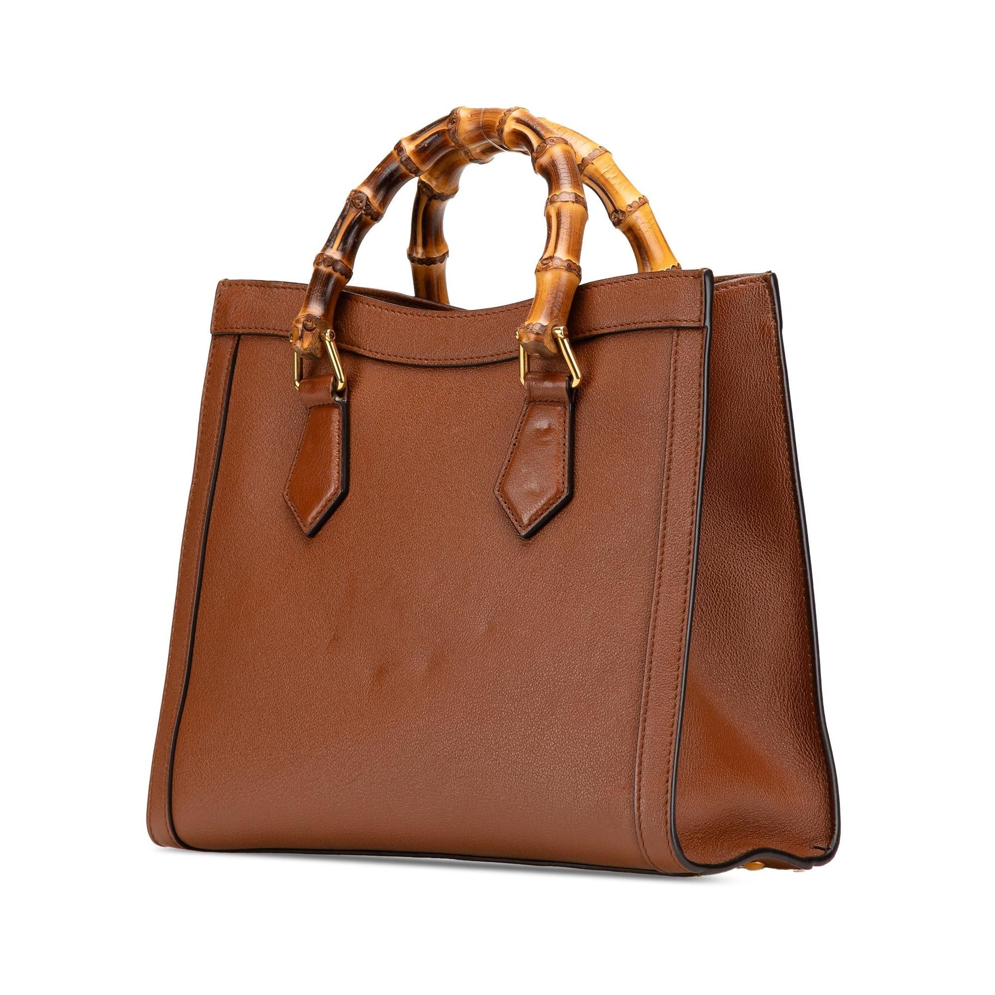 Gucci Bamboo Diana Leather Calf Brown Small Satchel Bag Satchel 3