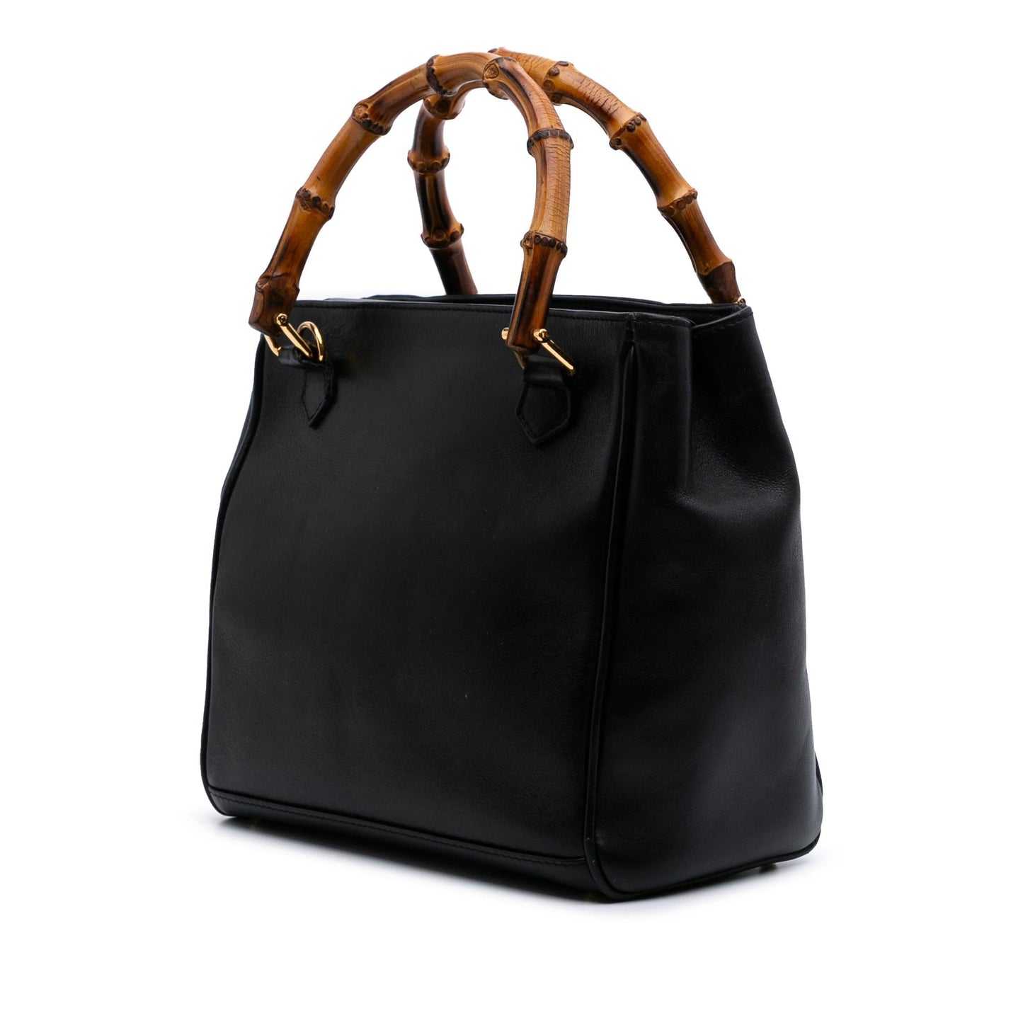 Gucci Bamboo Leather Calf Black Small Satchel Bag Satchel 1