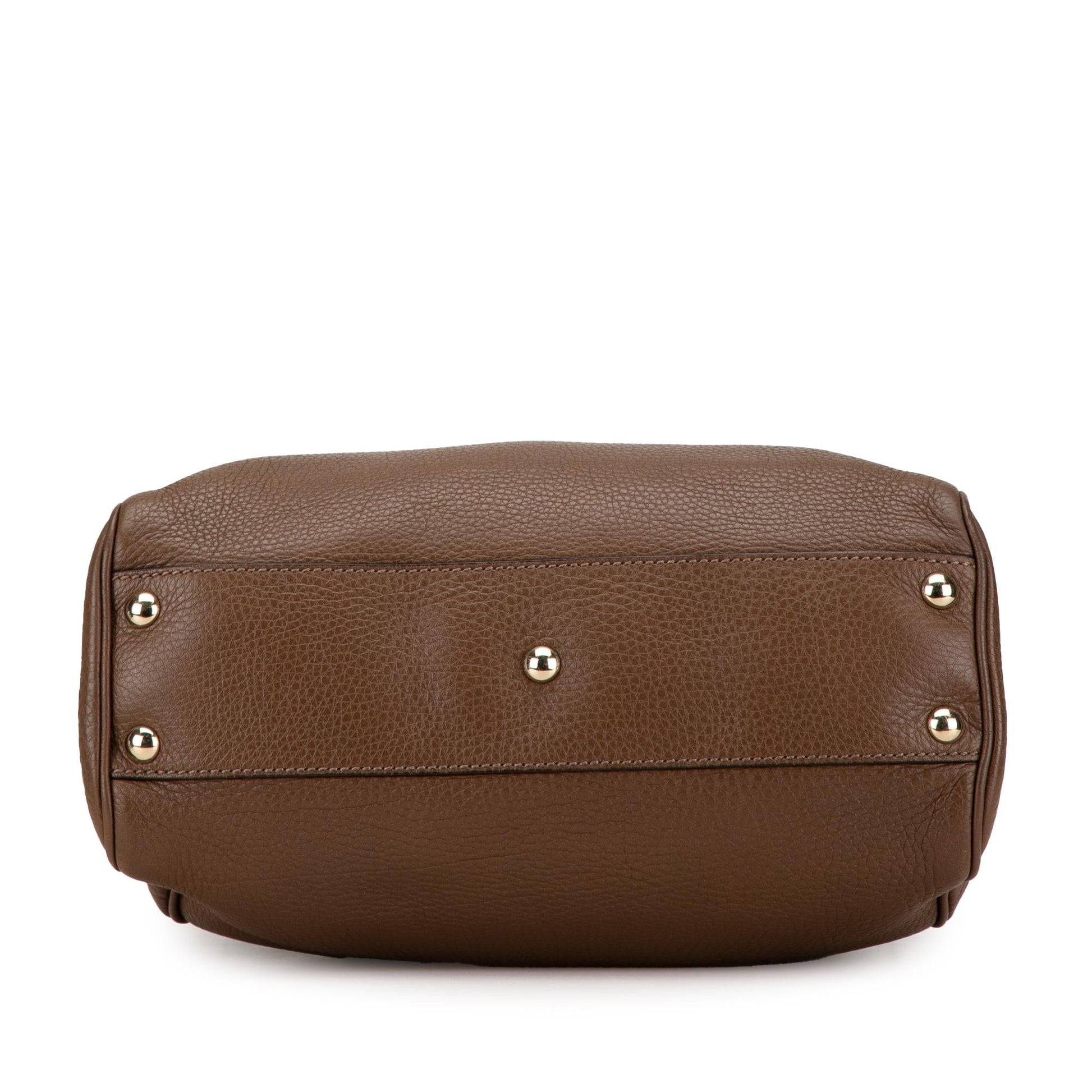 Gucci Bamboo Shopper SHG-qXAgyf Leather Calf Brown Small Satchel Bag