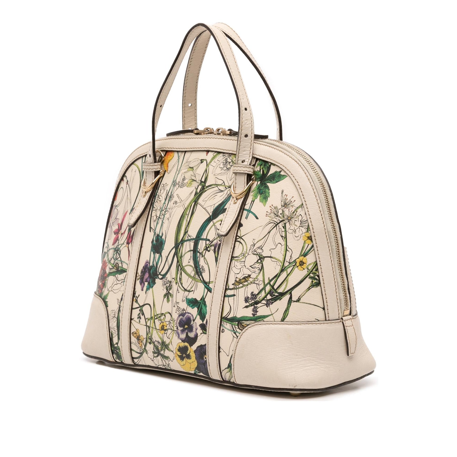 Gucci Flora Nice Dome Leather Small Travel Bag