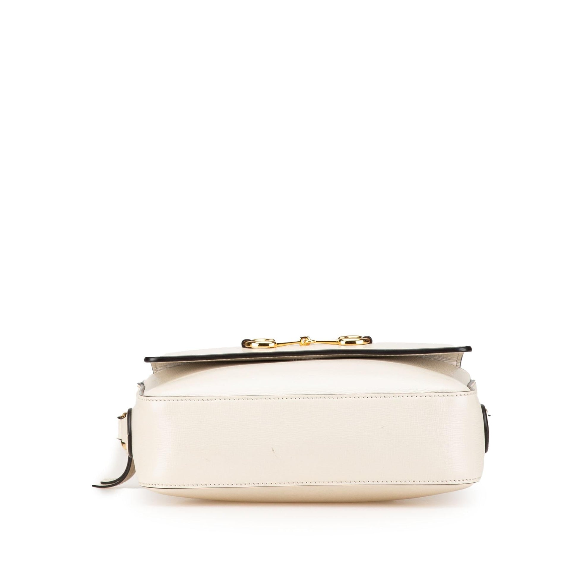 Gucci Horsebit Camera Leather Calf White Small Crossbody Bag Camera Bag