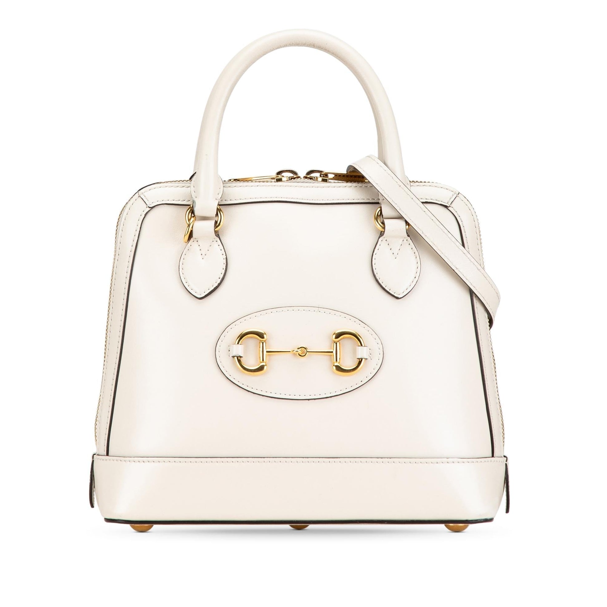 Gucci Horsebit Leather Calf White Small Satchel Bag
