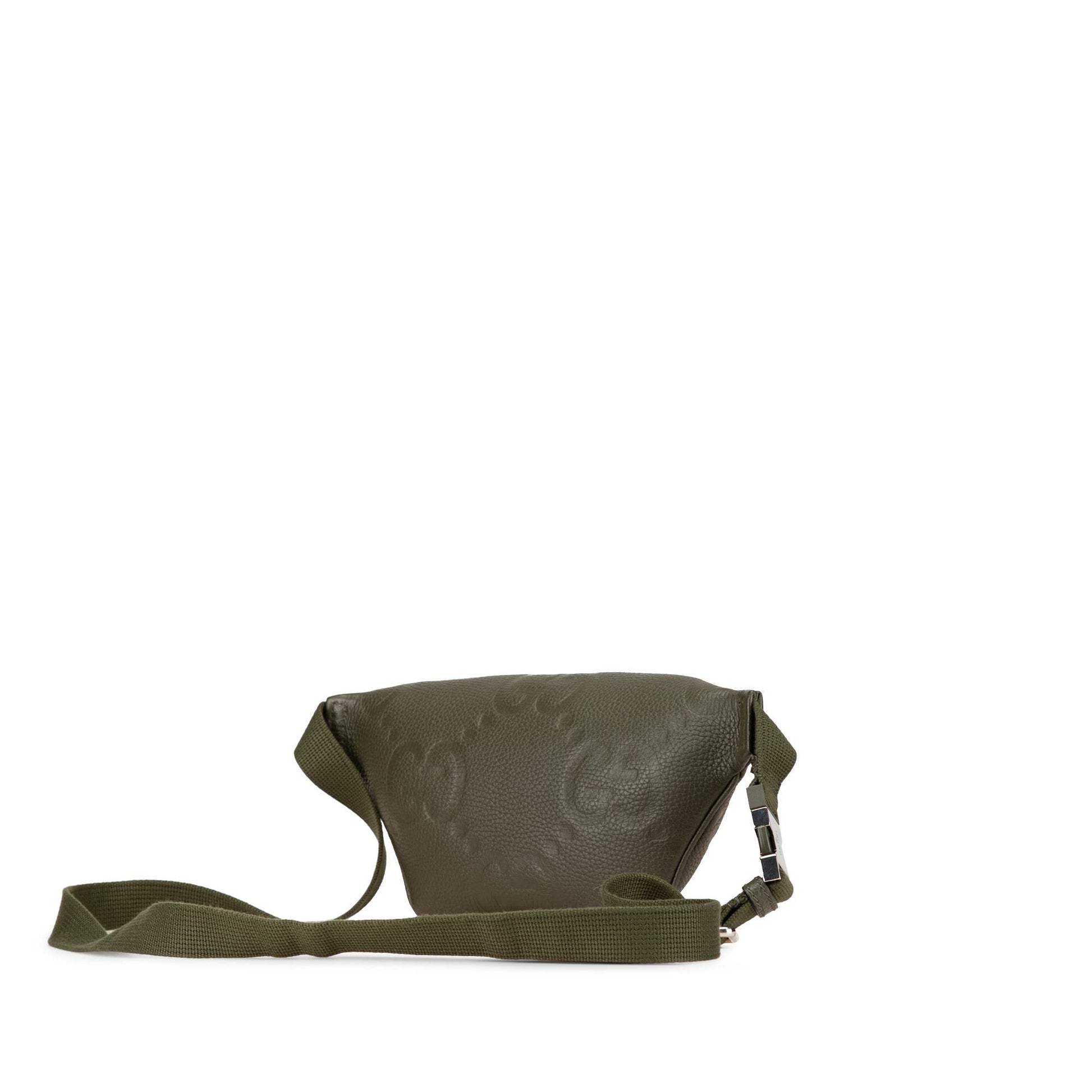 Gucci Jumbo GG Belt Leather Calf Green Small Accessory Belt Bag