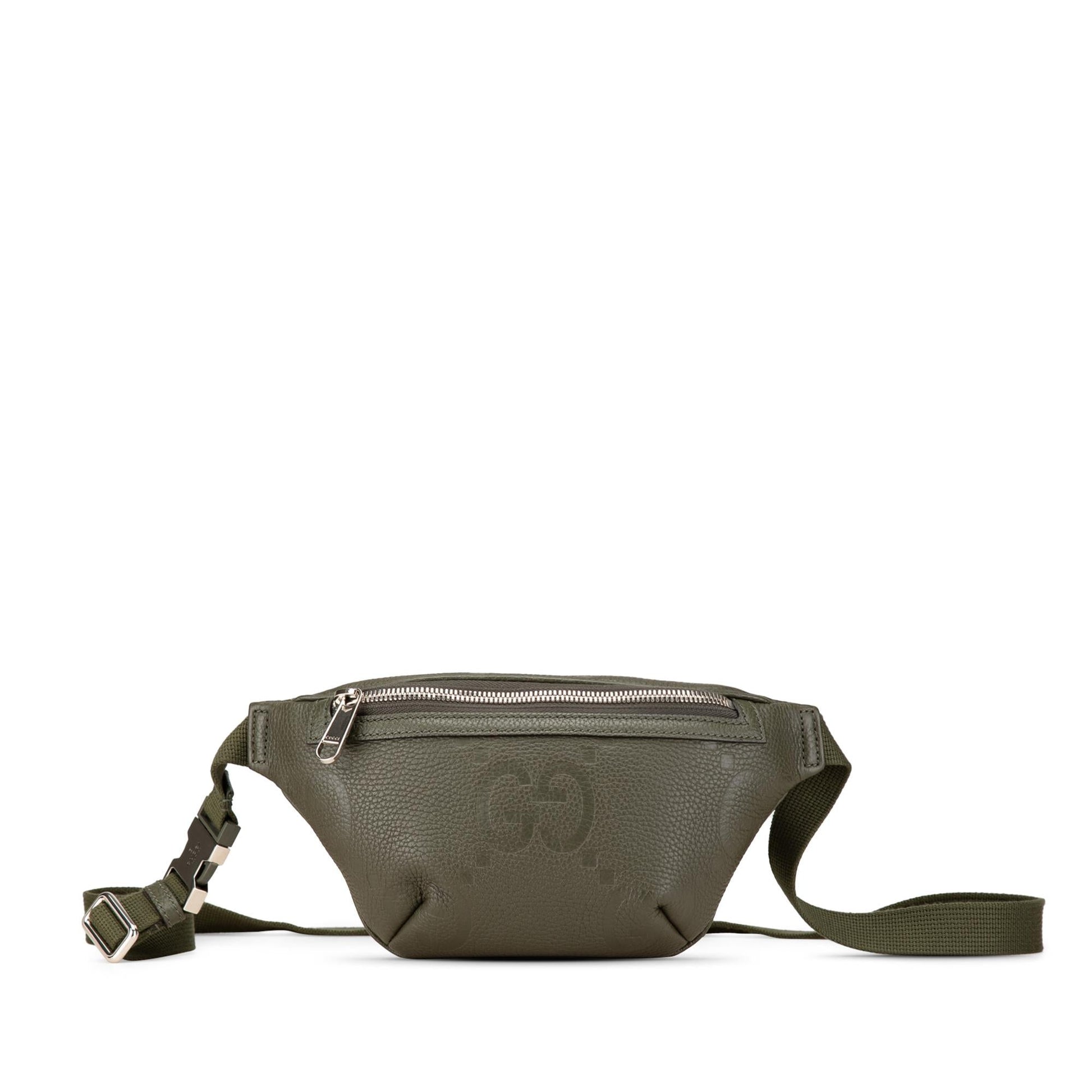 Gucci Jumbo GG Belt Leather Calf Green Small Accessory