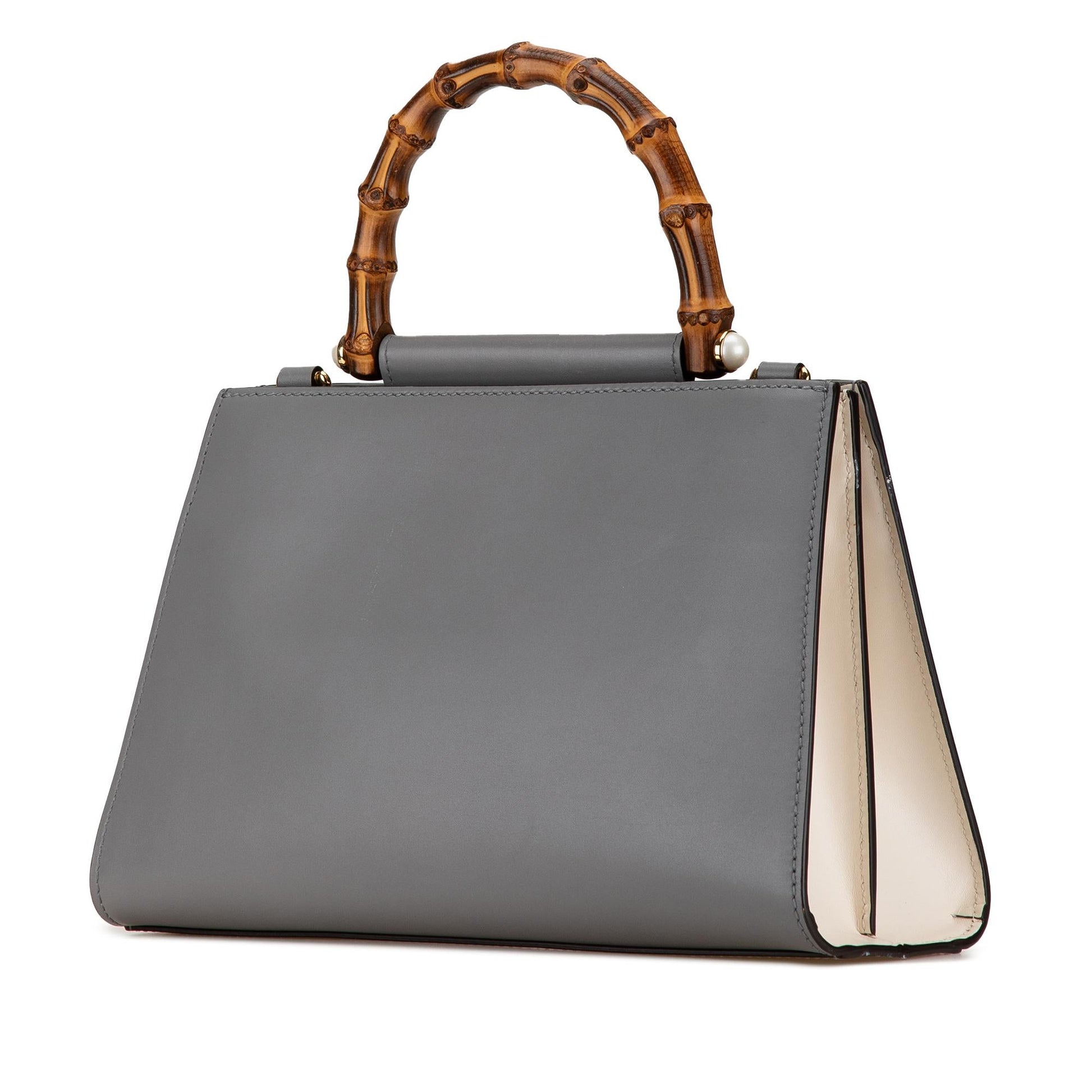 Gucci Nymphaea Leather Calf Grey Small Satchel Bag