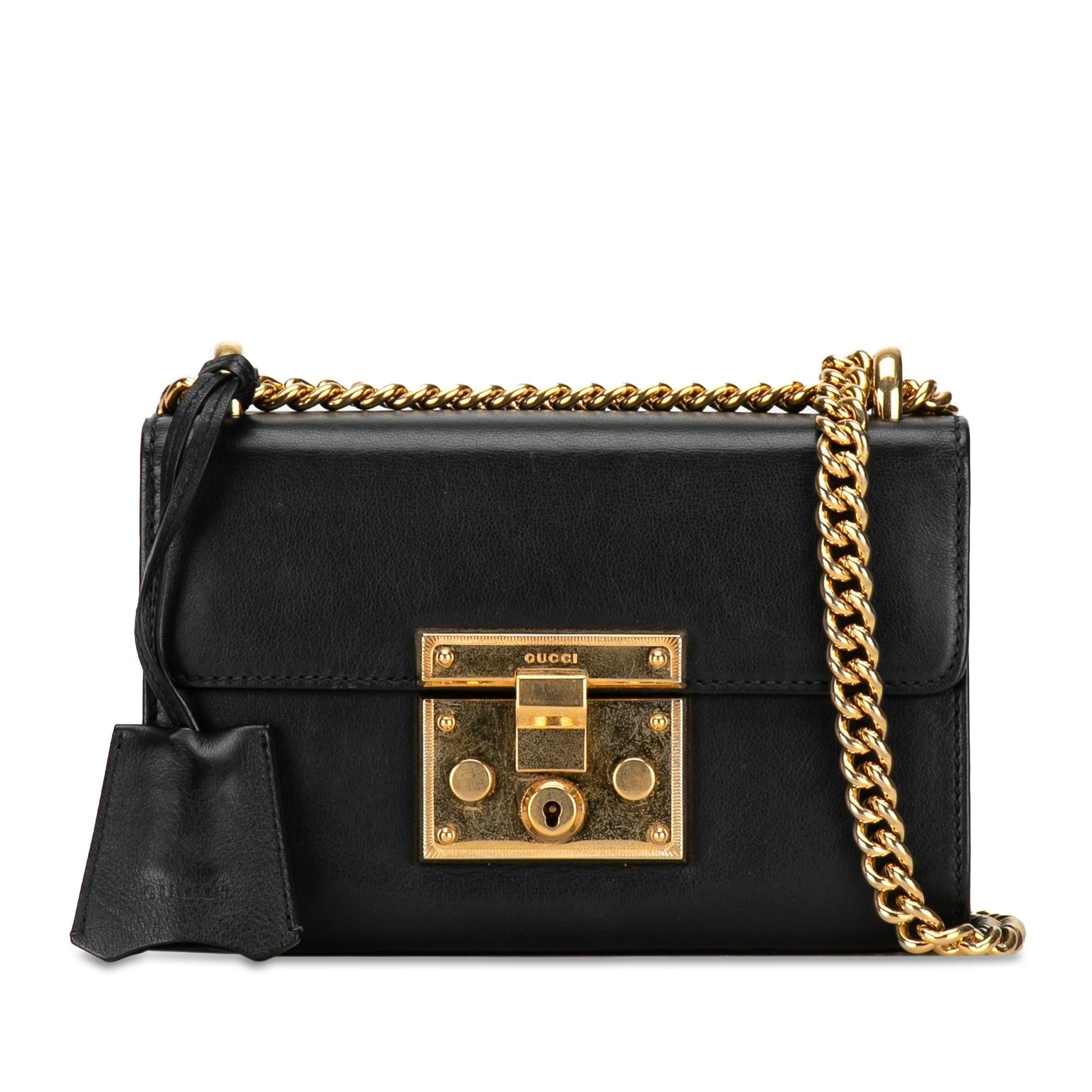 Gucci Padlock SHG-QBobEP Leather Calf Black Small Crossbody Bag