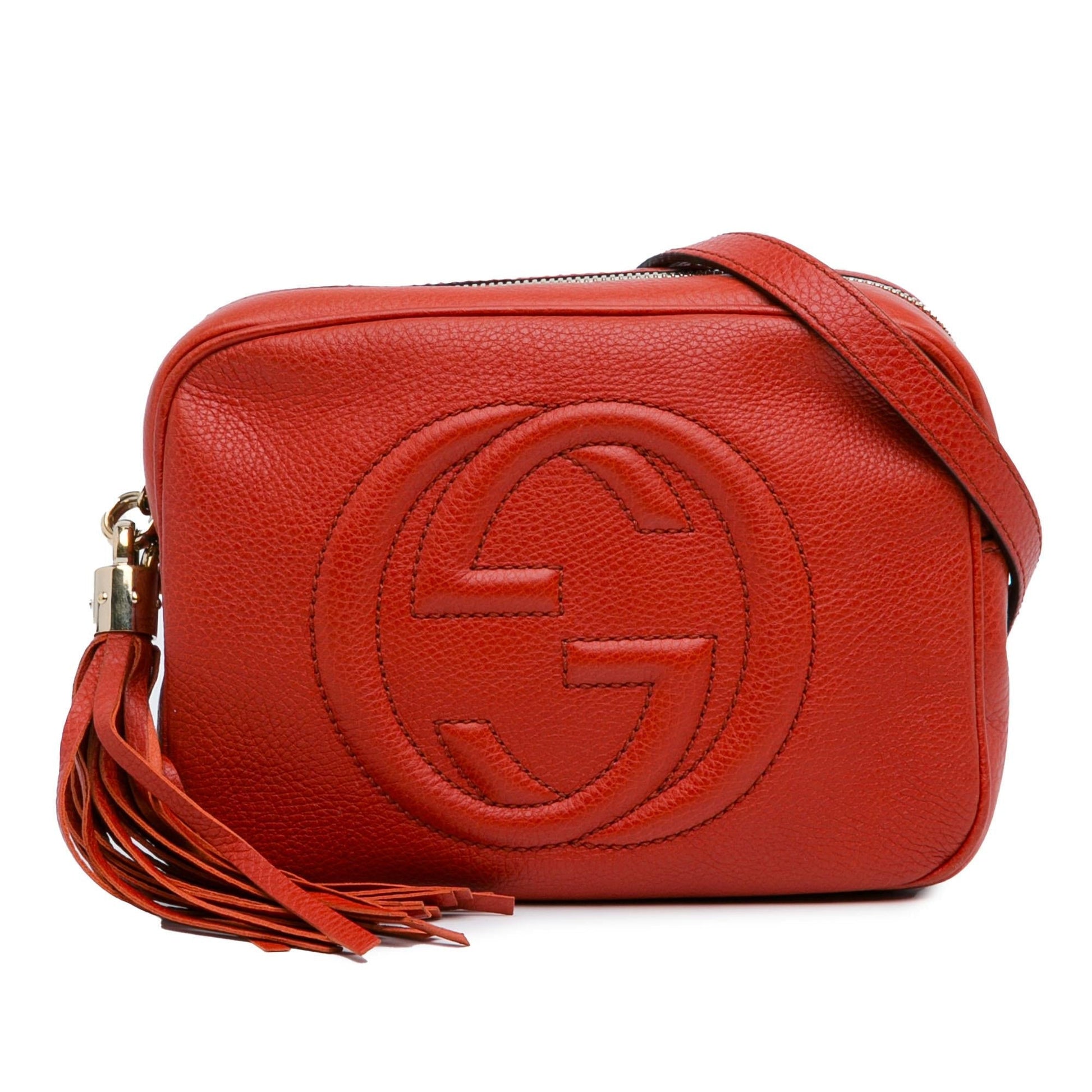 Gucci Soho Disco SHG-FzQeKi Leather Calf Red Small Crossbody Bag