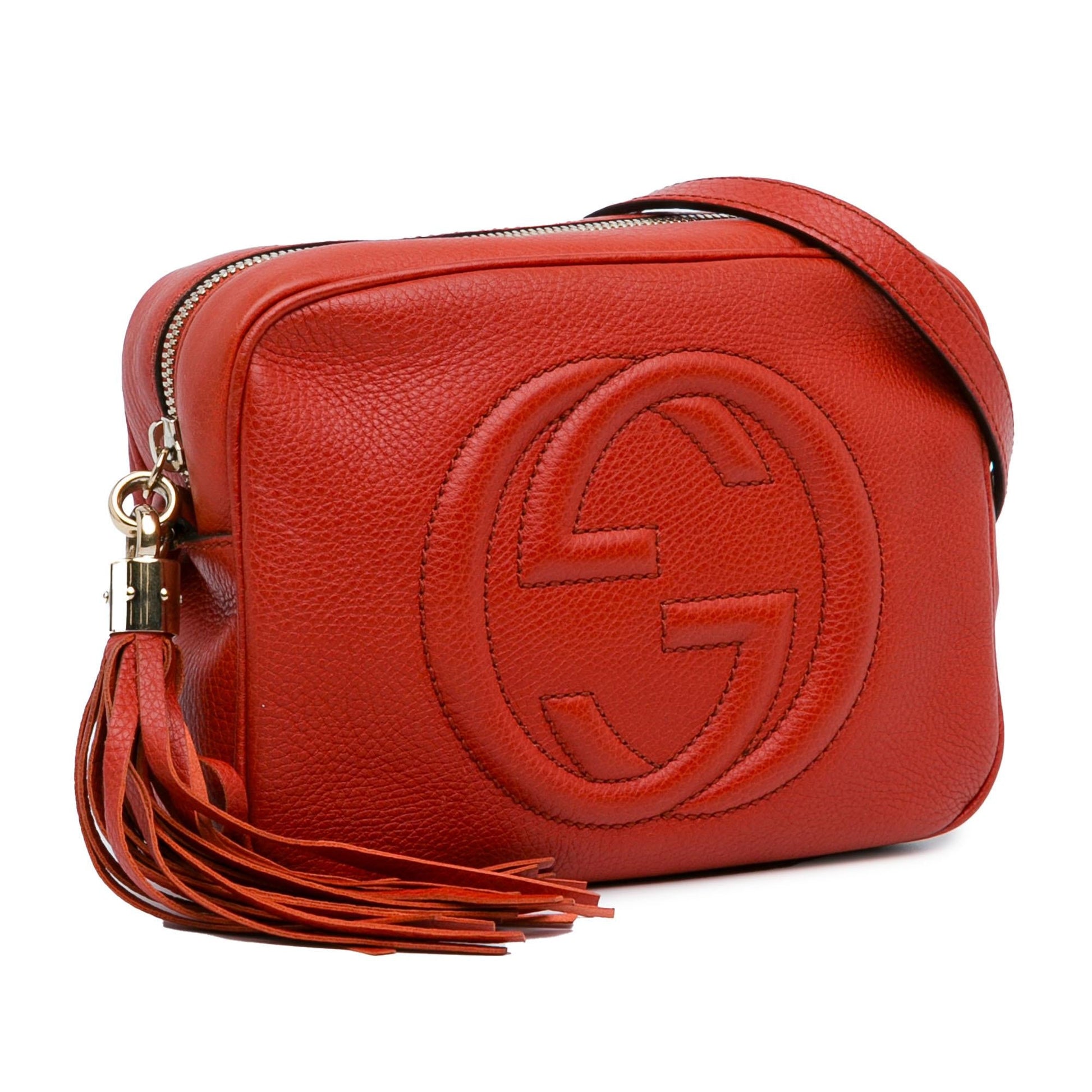 Gucci Soho Disco SHG-FzQeKi Leather Calf Red Small Crossbody Bag