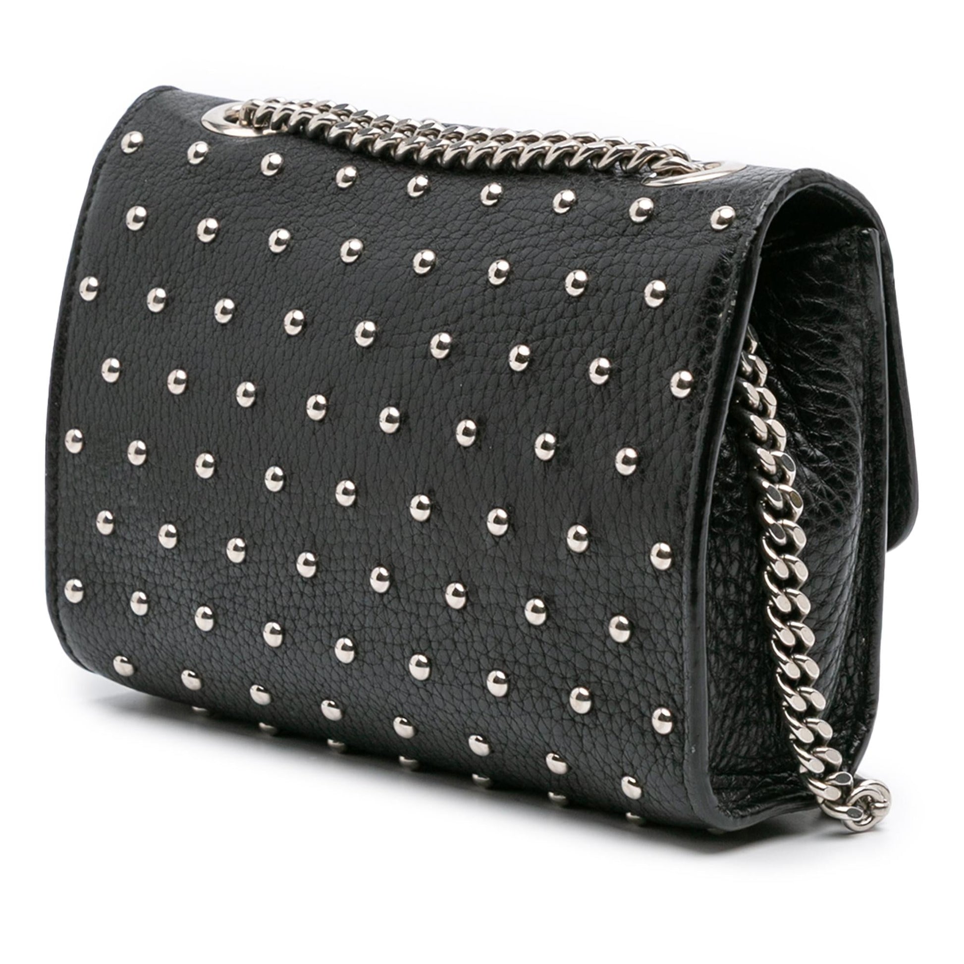 Gucci Studded Miss Bamboo Leather Small Crossbody Bag