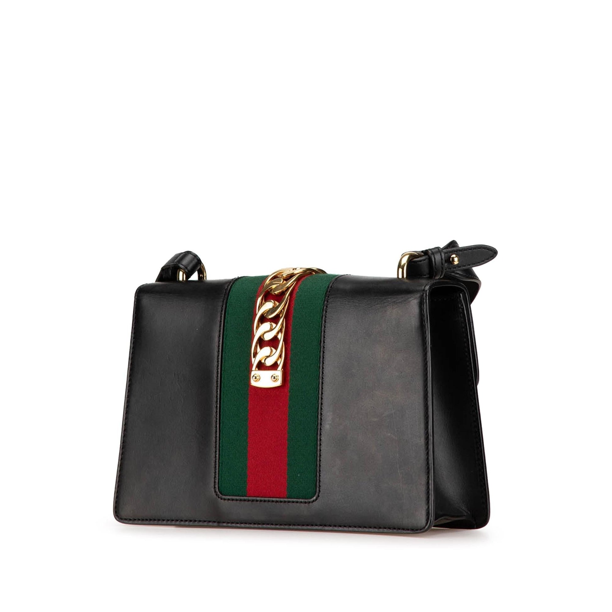 Gucci Sylvie Leather Calf Black Small Satchel Bag
