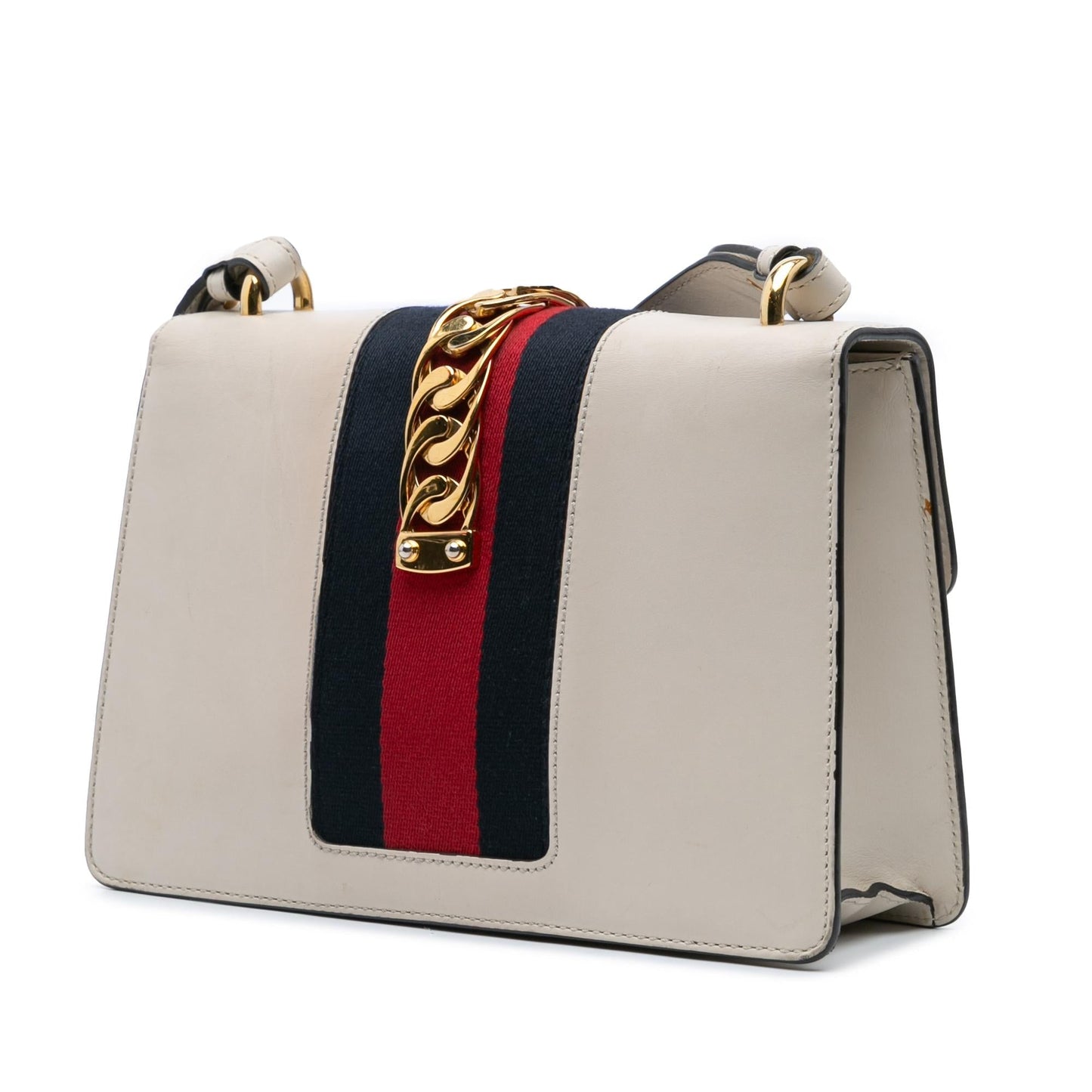 Gucci Sylvie Leather Calf White Small Satchel Bag Satchel 2