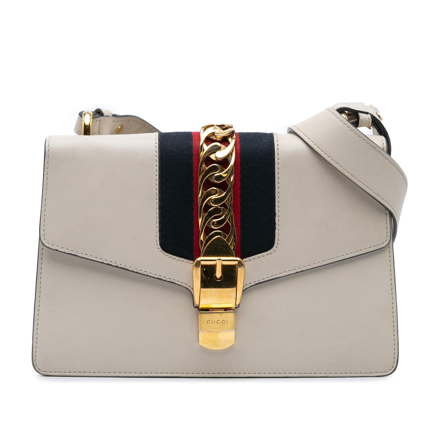 Gucci Sylvie Leather Calf White Small Satchel Bag Satchel 4