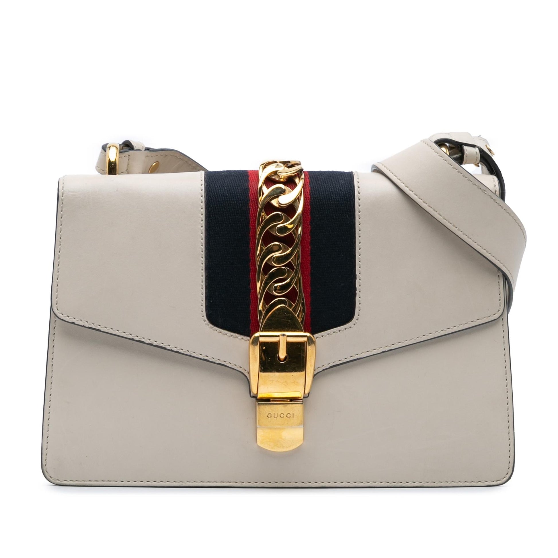 Gucci Sylvie Leather Calf White Small Satchel Bag Satchel 4