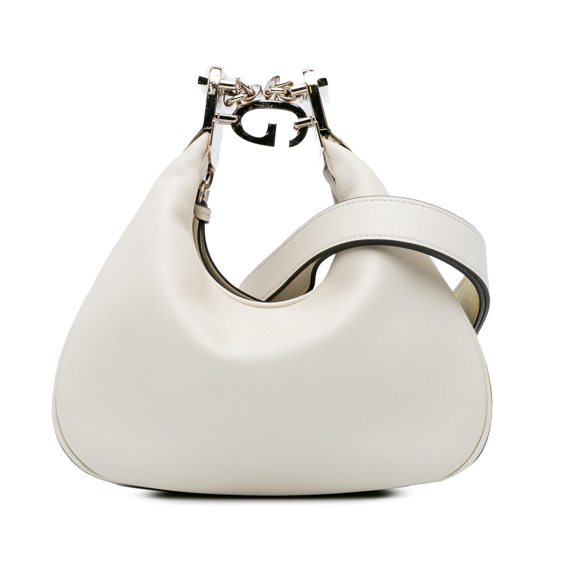 Gucci Web Attache Leather Calf White Small Crossbody Bag