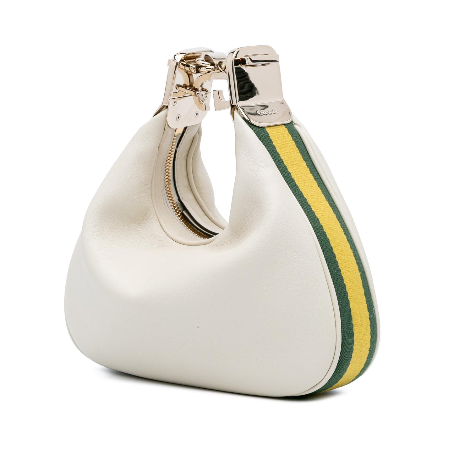 Gucci Web Attache Leather Calf White Small Crossbody Bag Crossbody 1