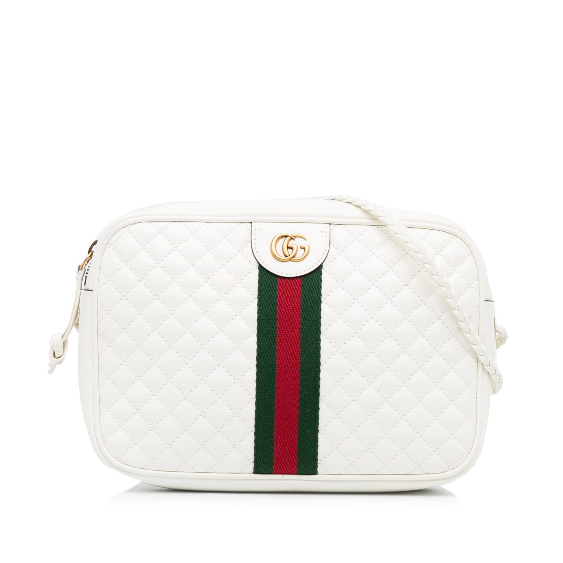 Gucci Web Trapuntata SHG-3PW6zo Leather Calf White Small Crossbody Bag