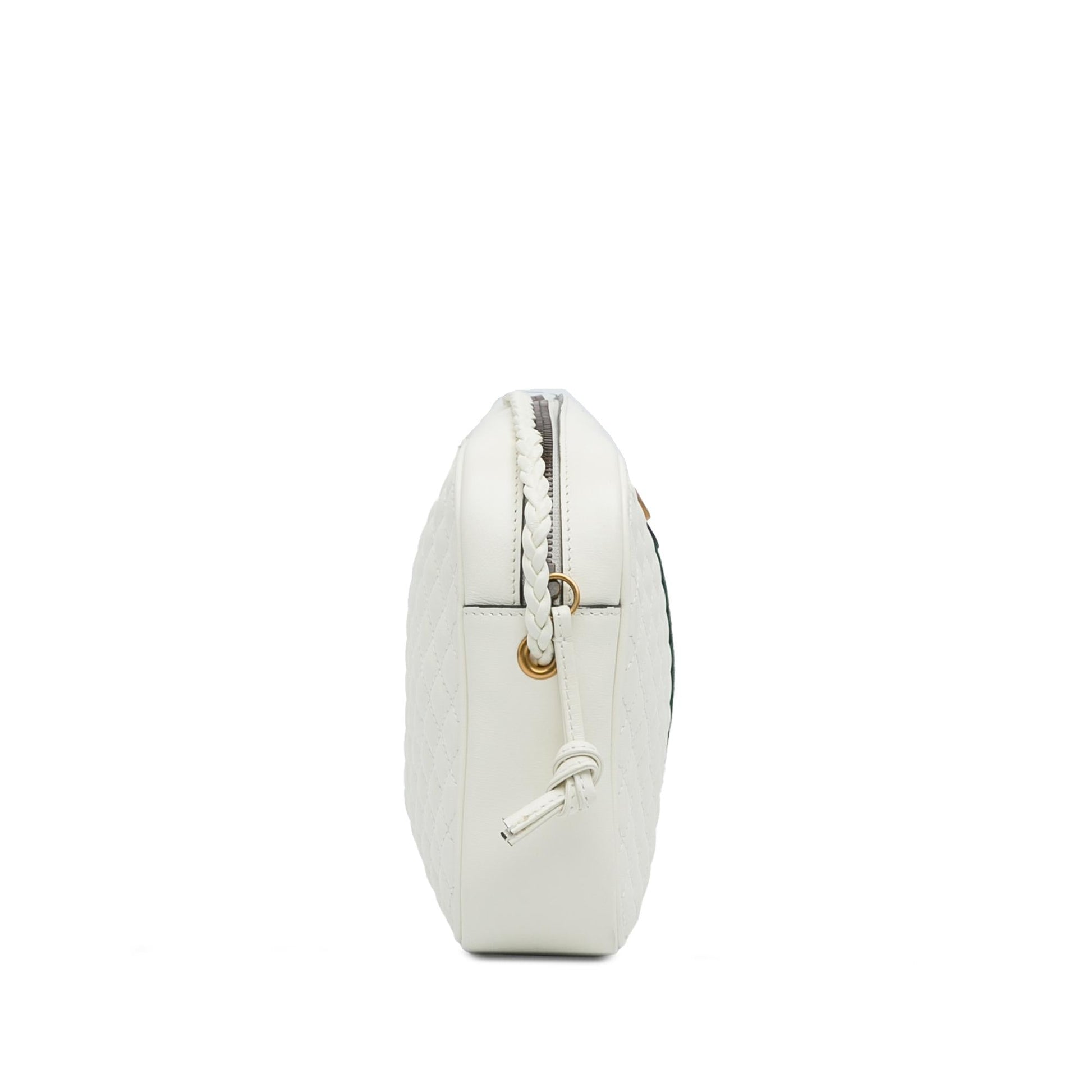 Gucci Web Trapuntata SHG-70xUkM Leather Calf White Small Crossbody Bag