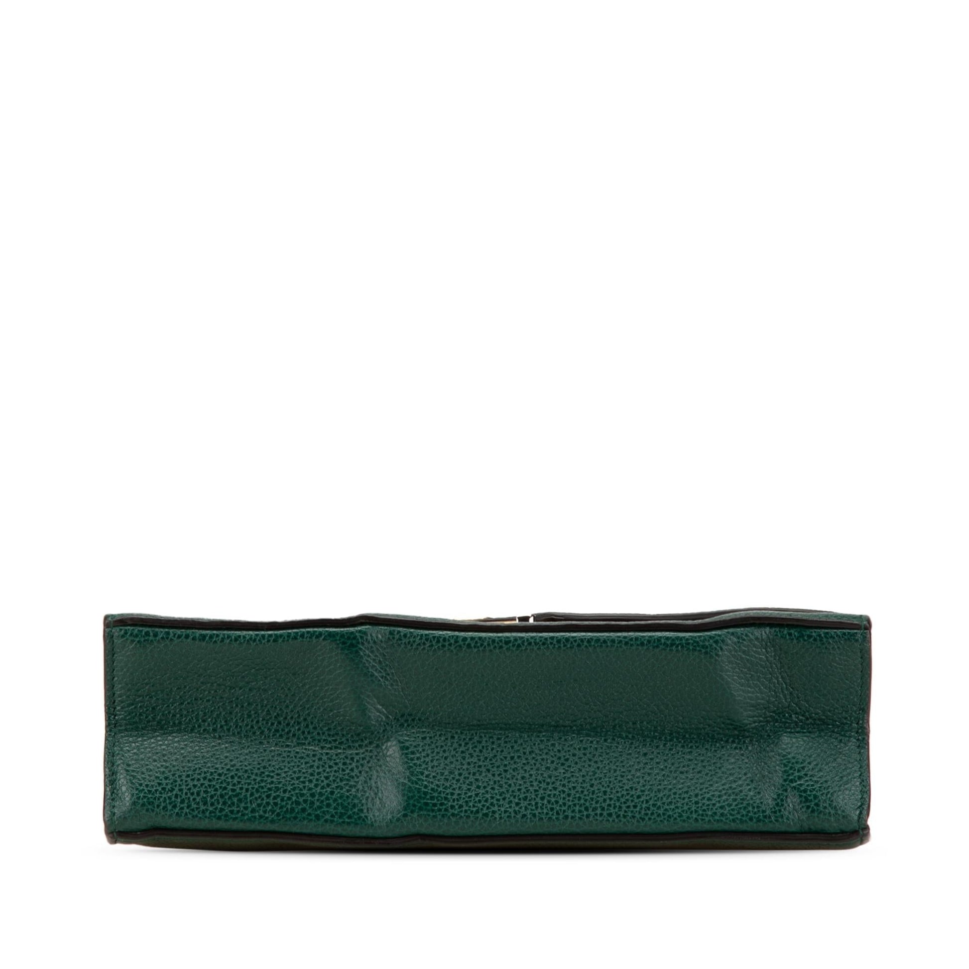 Gucci Zumi Flap Leather Calf Green Small Crossbody Bag