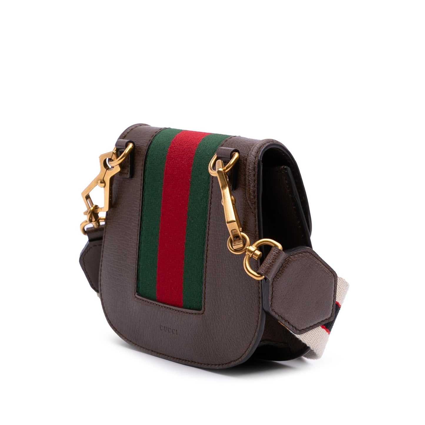 Gucci Linea Totem Crystal Heart Calf Brown Small Crossbody Bag