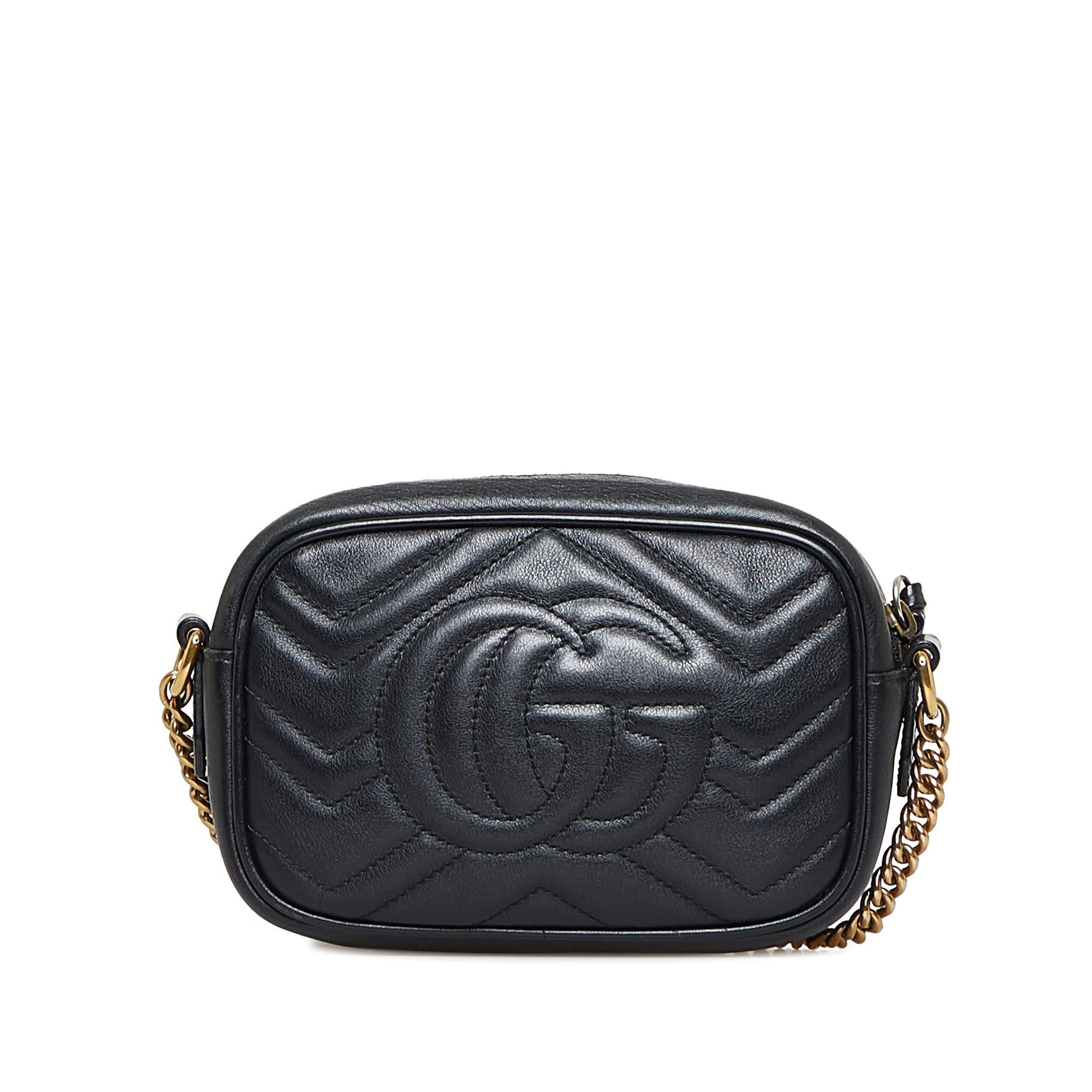 Gucci Marmont Camera SHG-LqYqXu Calf Black Small Crossbody Bag