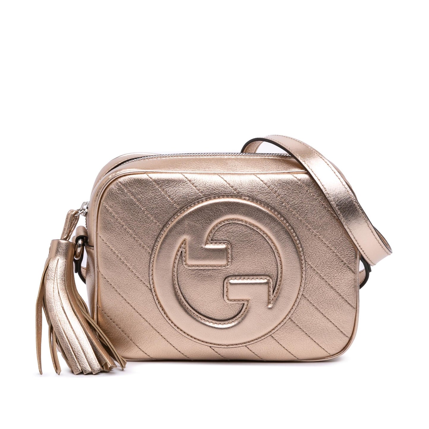 Gucci Metallic Blondie Calf Calfskin Gold Small Crossbody Bag