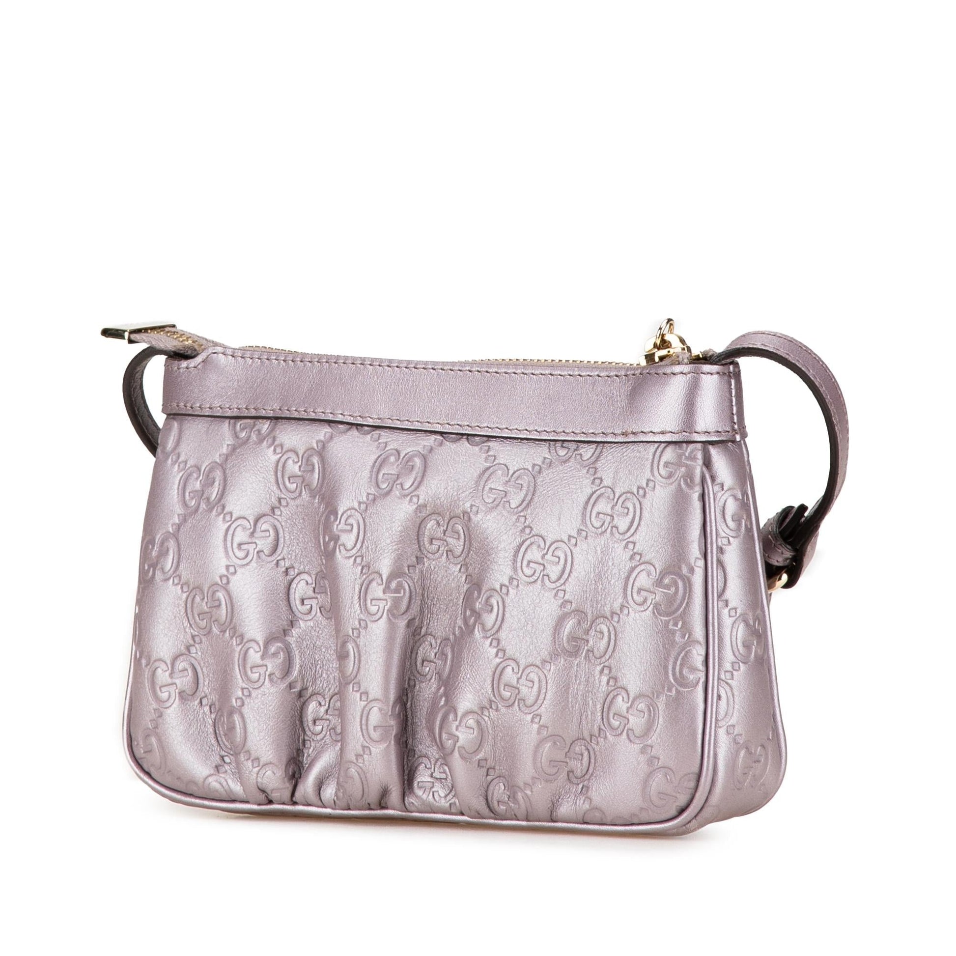Gucci Metallic Guccissima Lovely Calf Small Crossbody Bag