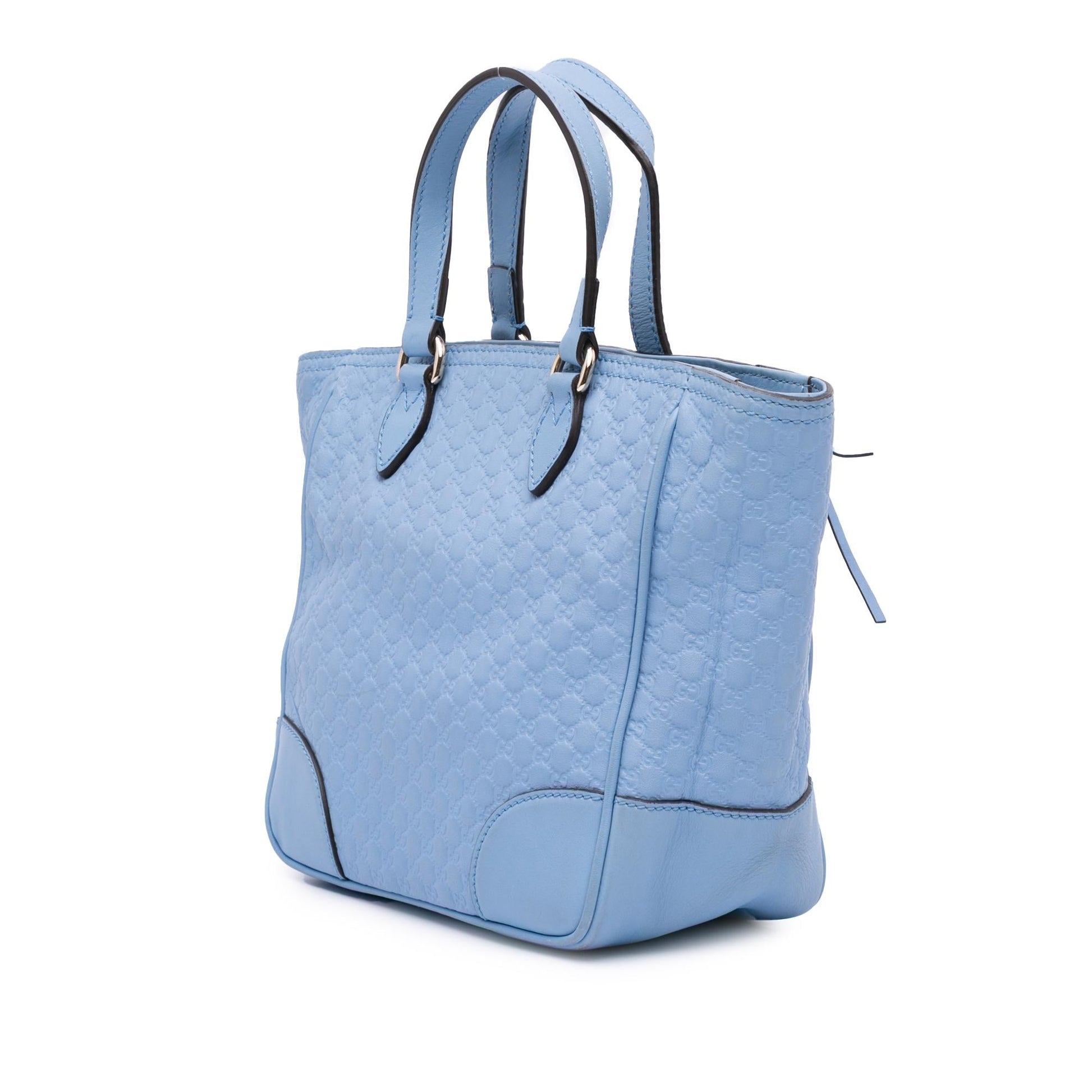 Gucci Microguccissima Bree Calf Blue Small Satchel Bag